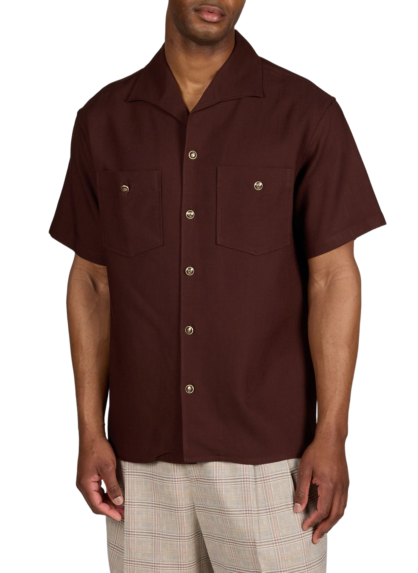 Gerader Hemdkragen mit offenem Kragen DROLE DE MONSIEUR Braun