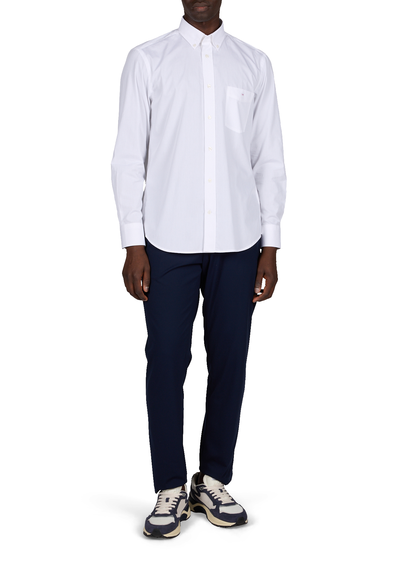 Solid color pants with shark keychain PAUL & SHARK Blue