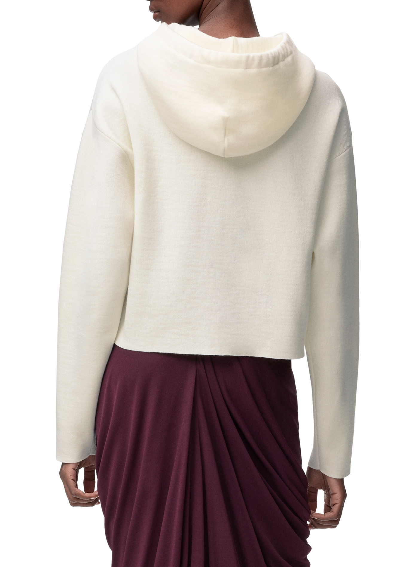 Zip-up wool hooded sweatshirt LOEWE White