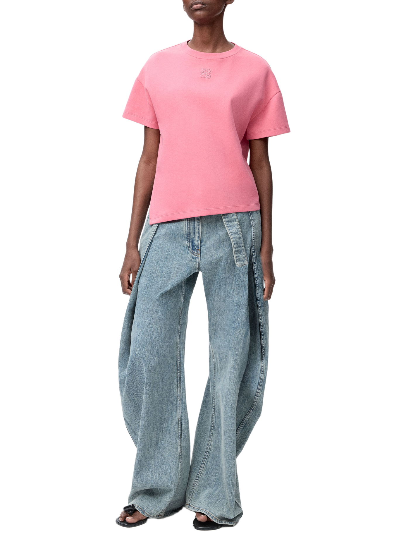 Asymmetrisches T-Shirt aus Baumwollmischung LOEWE Rosa