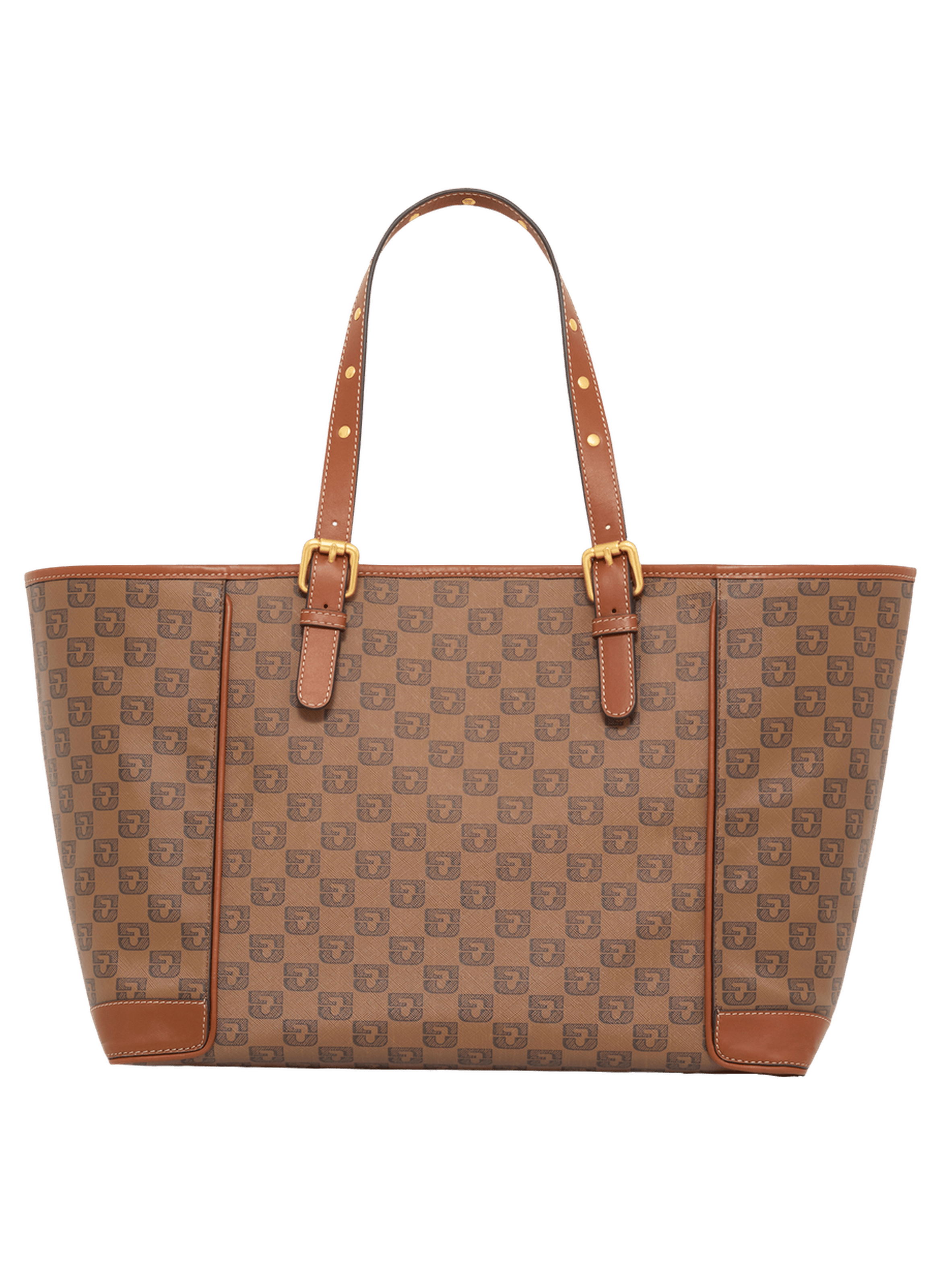 Cabas en toile enduite monogrammée et cuir - simple bag GERARD DAREL Marron