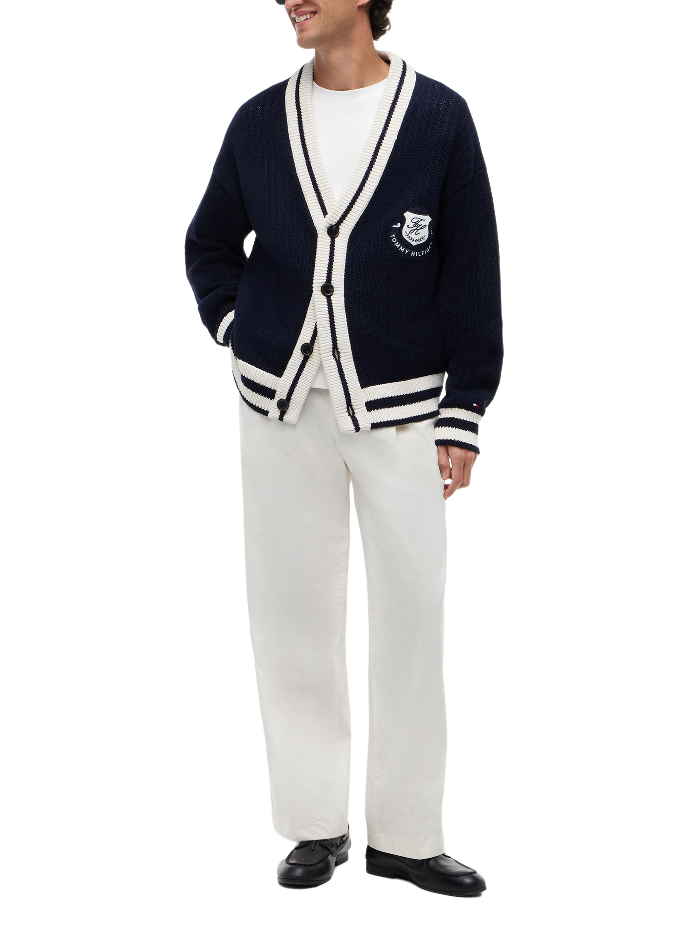 Ribbed cotton cardigan TOMMY HILFIGER Blue
