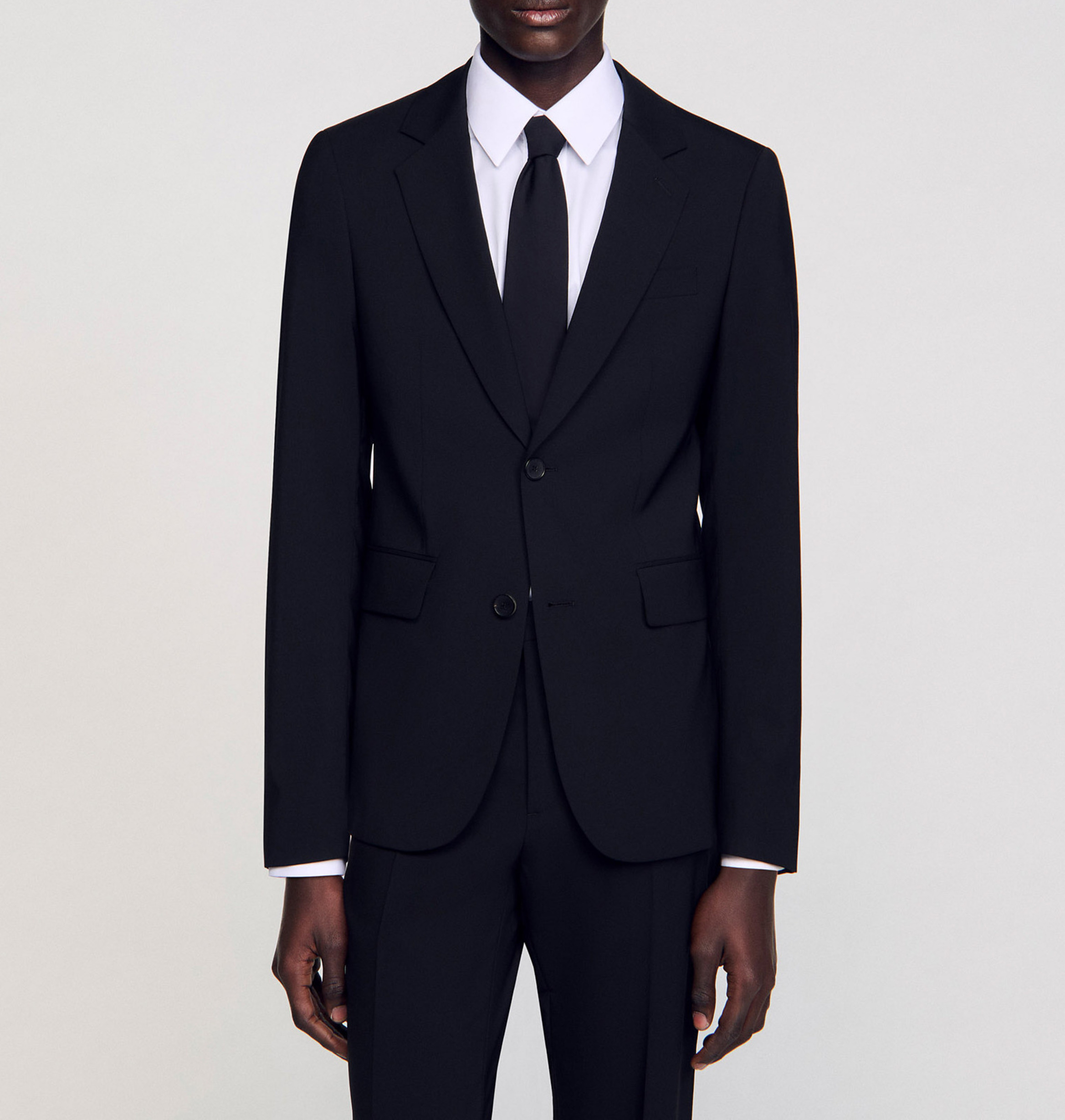 Veste de tailleur en laine mélangée SANDRO Noir