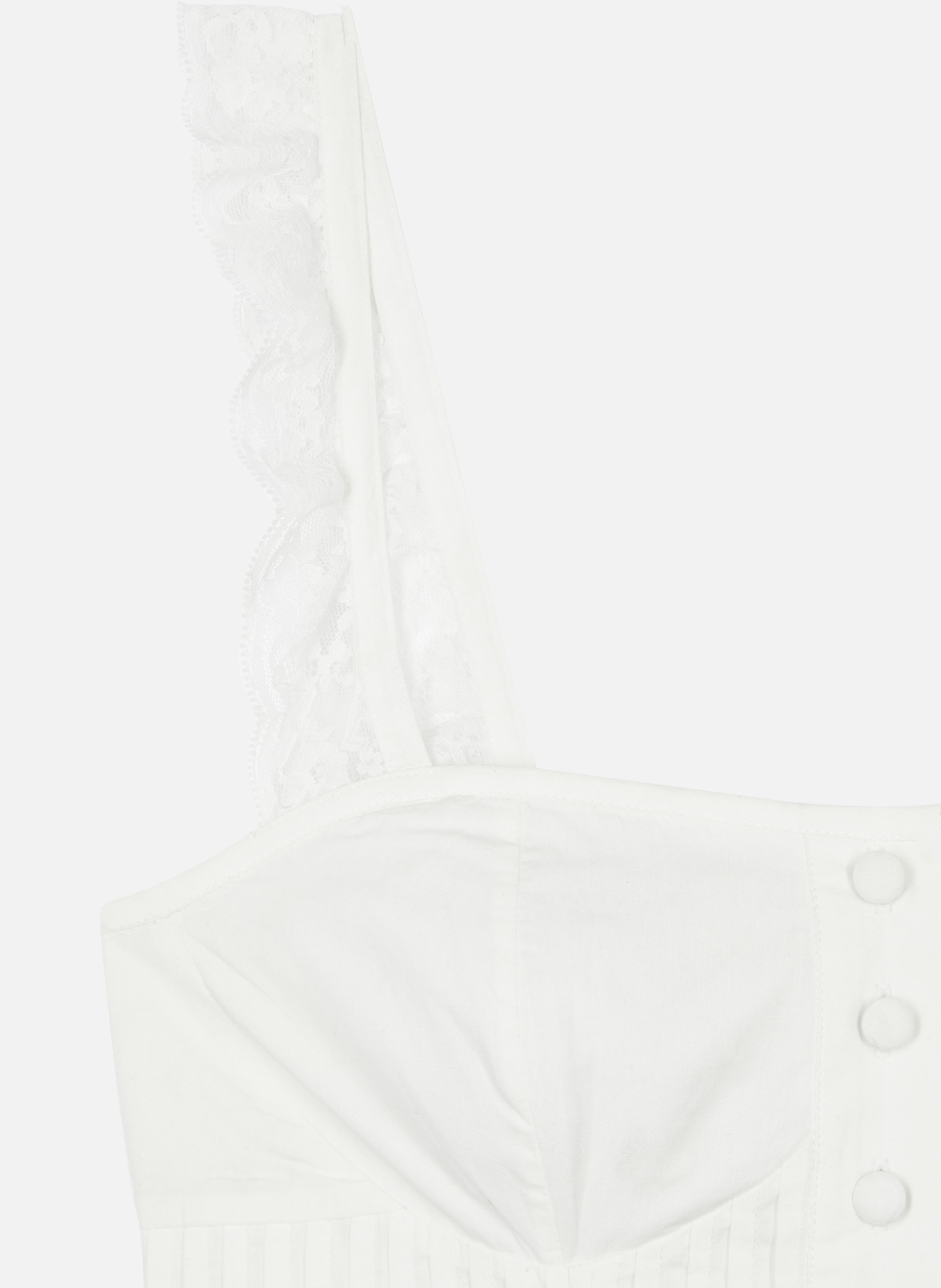 Top en coton avec bretelles en dentelle volantée THE KOOPLES Blanc
