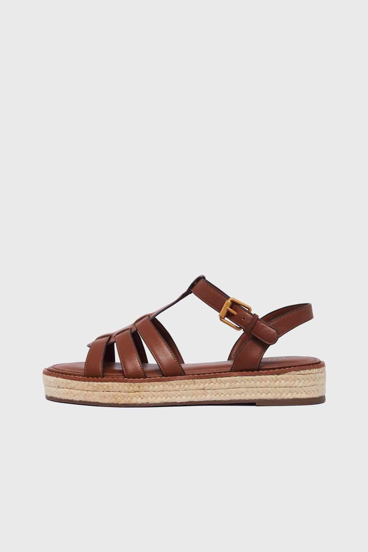 Sandale espadrille en cuir - dune PABLO Marron