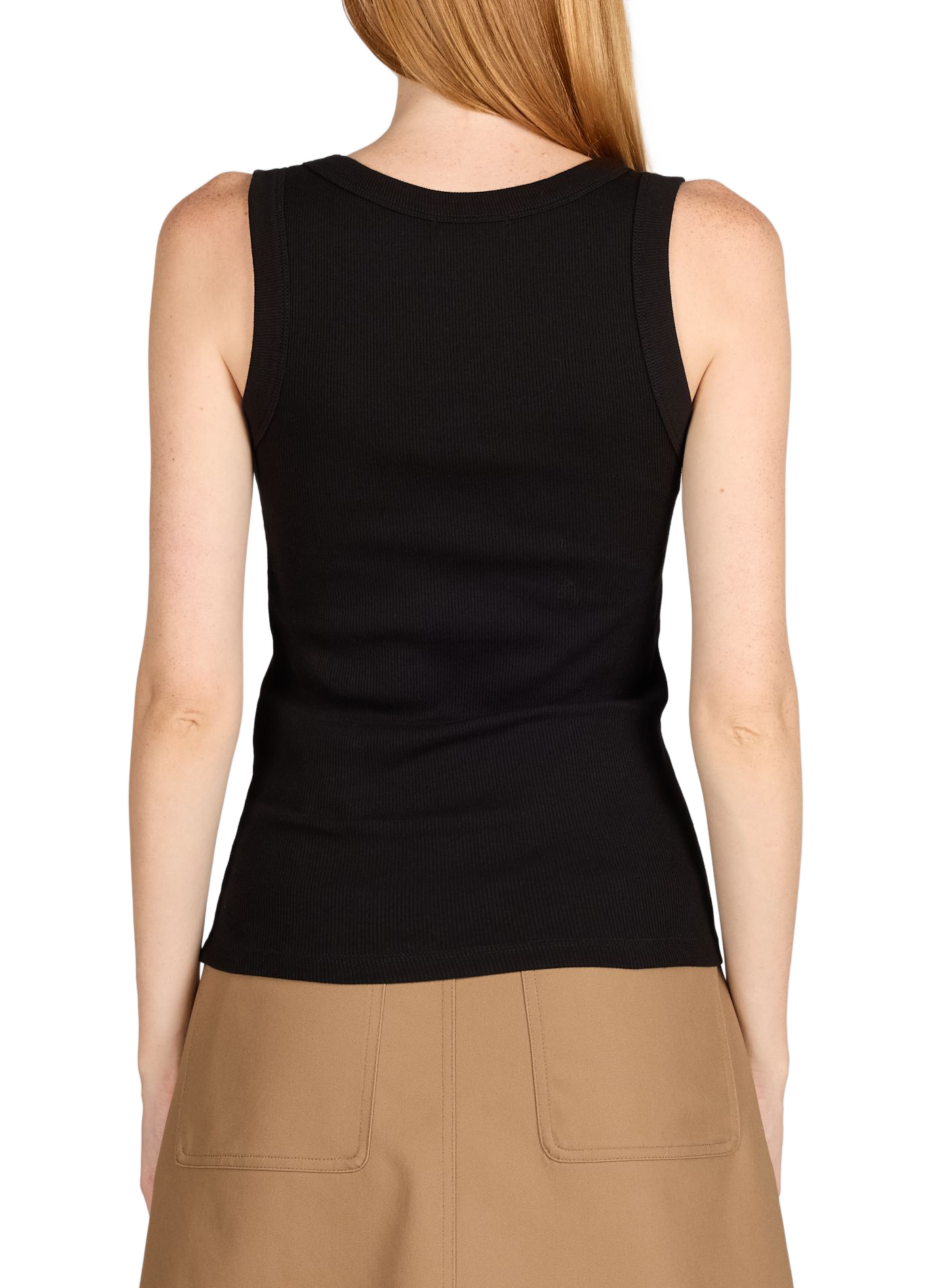 Geripptes Tanktop aus Baumwollmischung TOPSHOP Schwarz