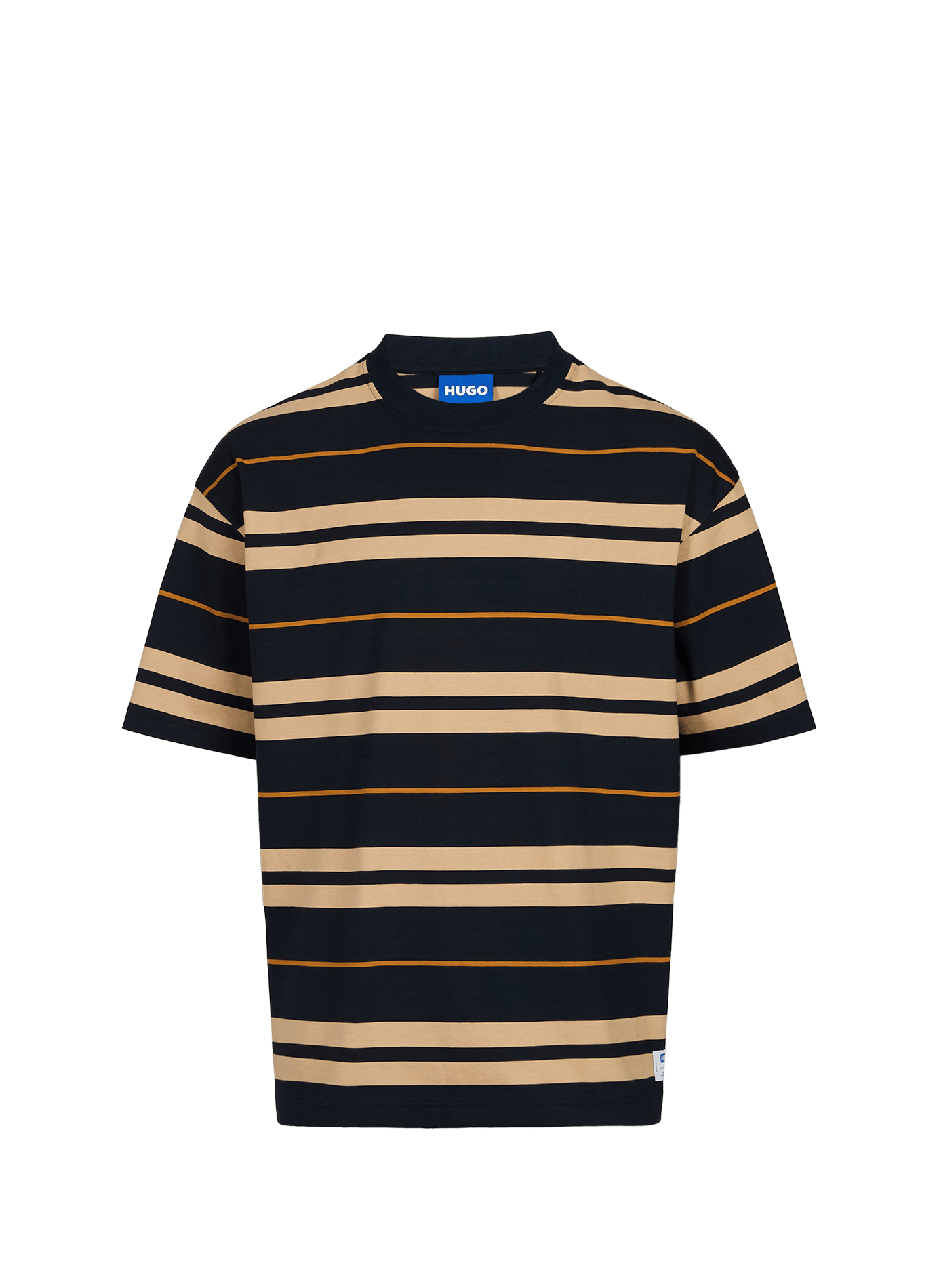 T-shirt Nivarsi à rayures en coton HUGO BLUE Bleu