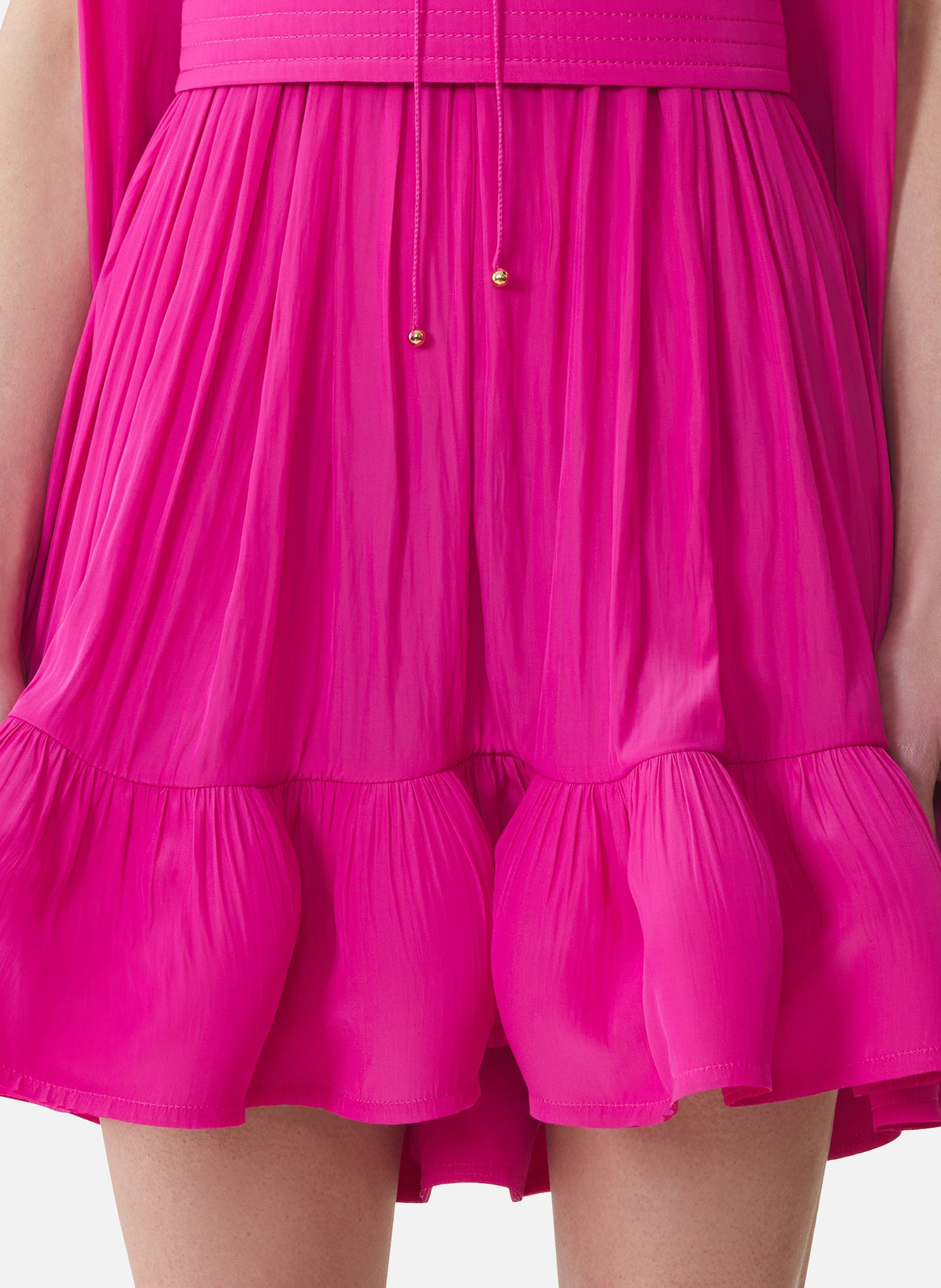 Robe courte en charmeuse LANVIN Rose