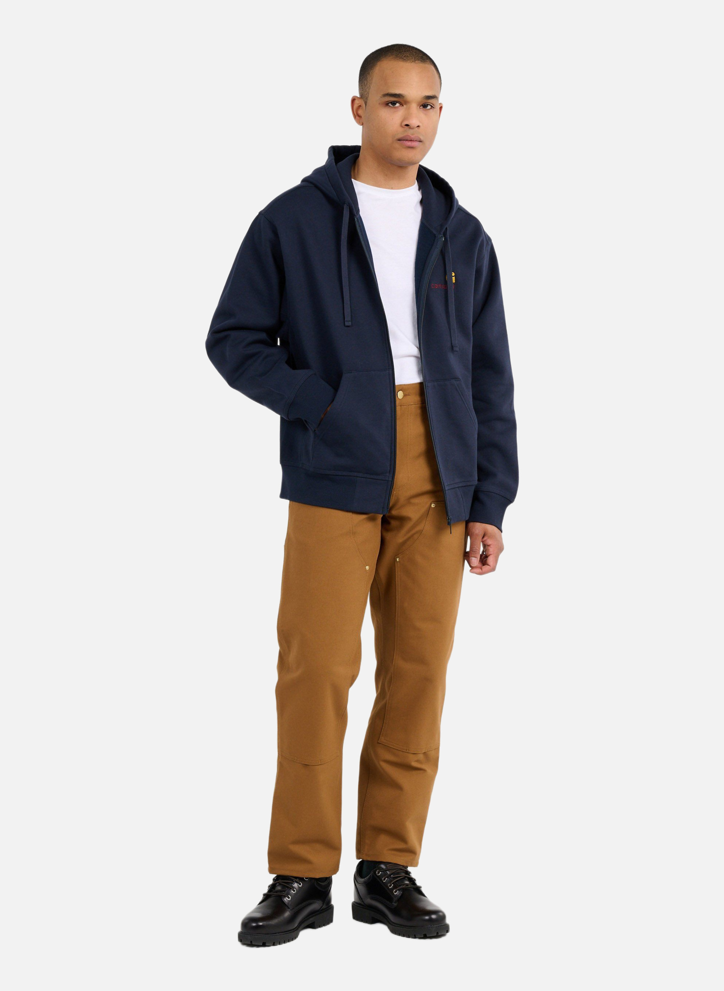 Sweatshirt zippé hooded american script CARHARTT WIP Bleu