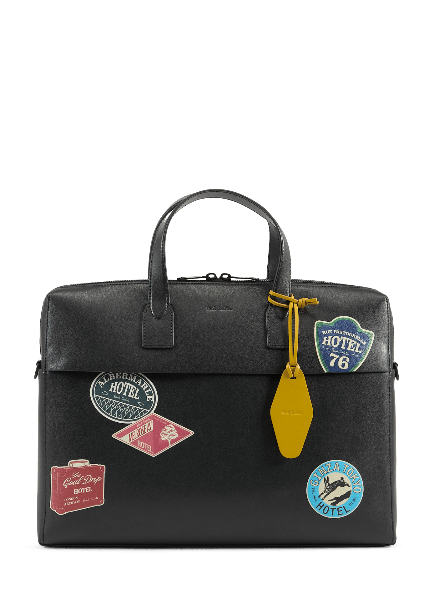 Porte-documents Hotel Stickers en cuir  PAUL SMITH Noir