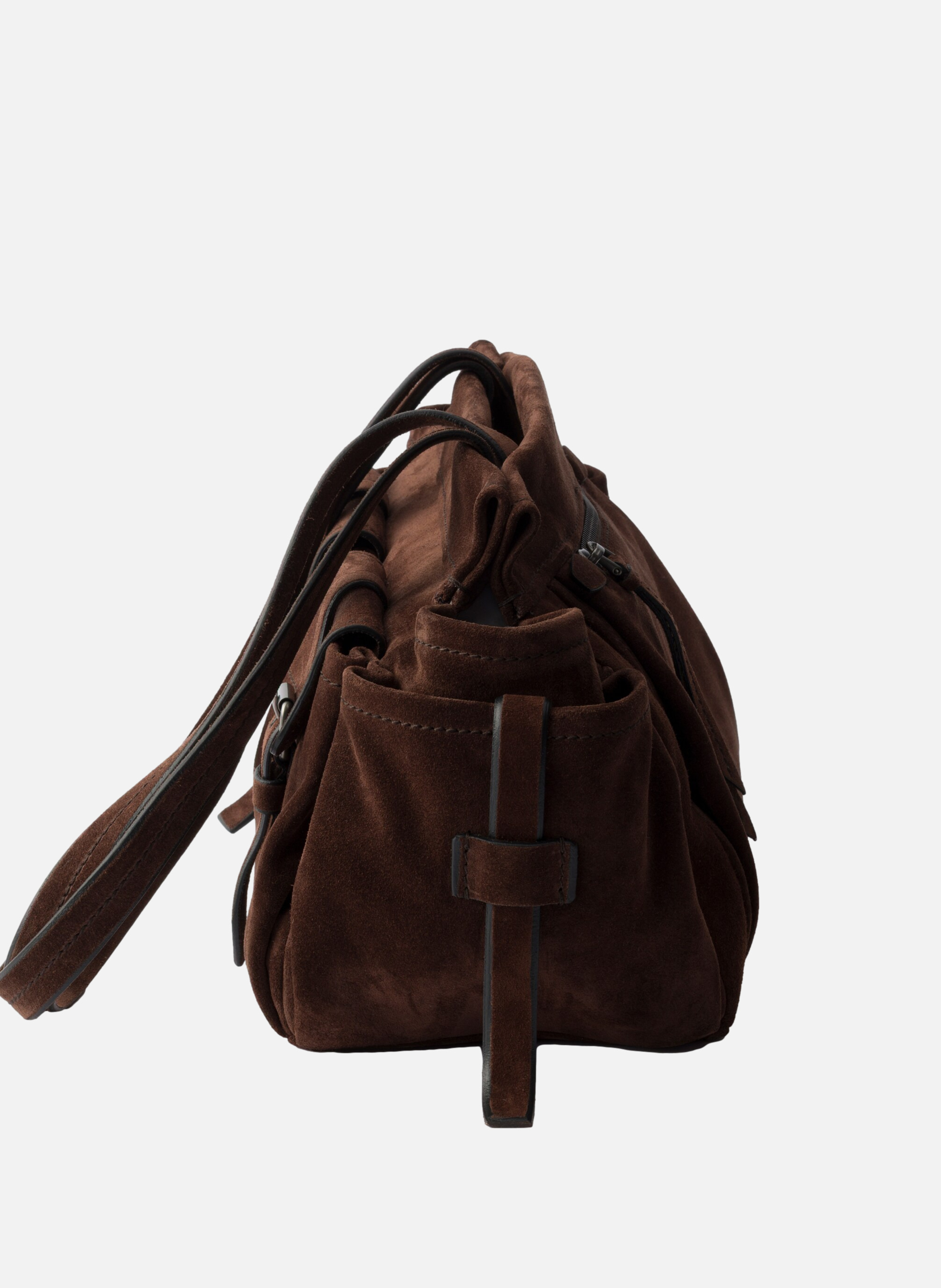 Cabas en veau velours PRADA Marron