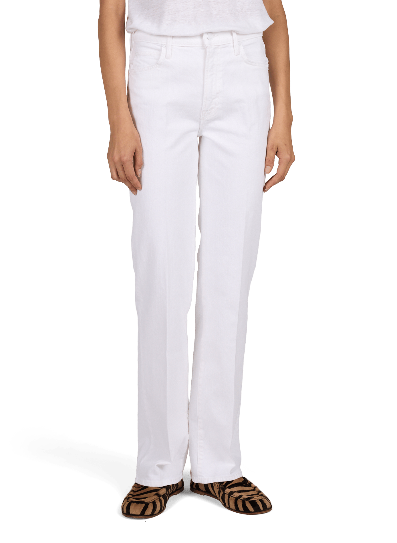 Straight Leg The Kick It jeans in a cotton blend MOTHER White