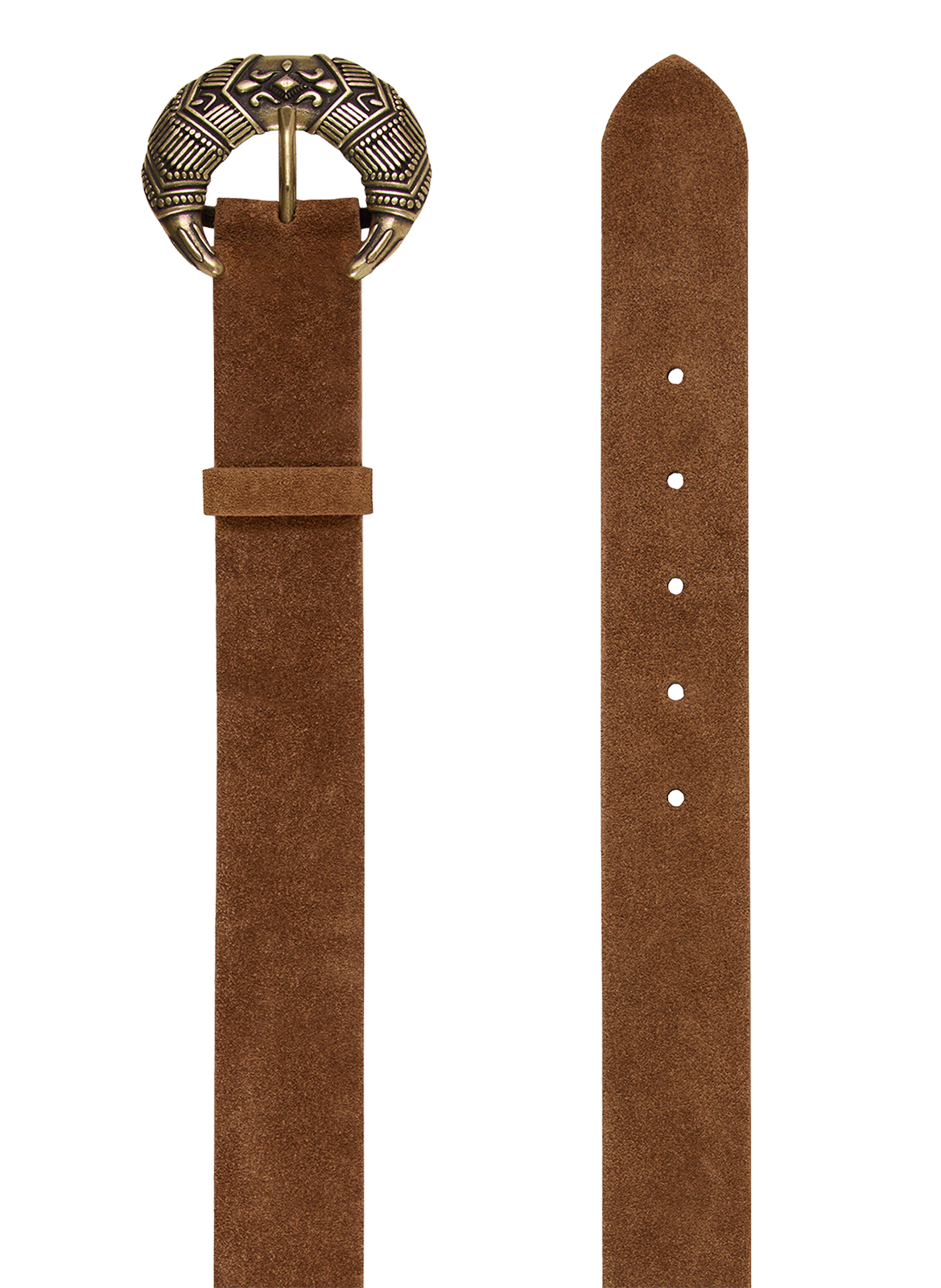 Ceinture en cuir suédé bandy BA&SH Marron