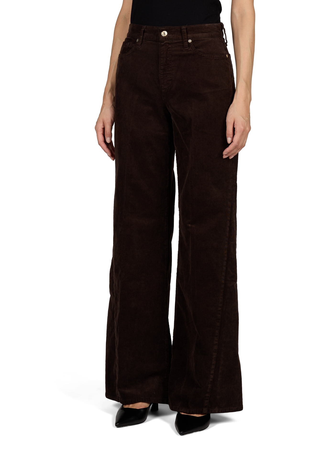 Katoenen corduroy Lotta jeans 7 FOR ALL MANKIND Bruin