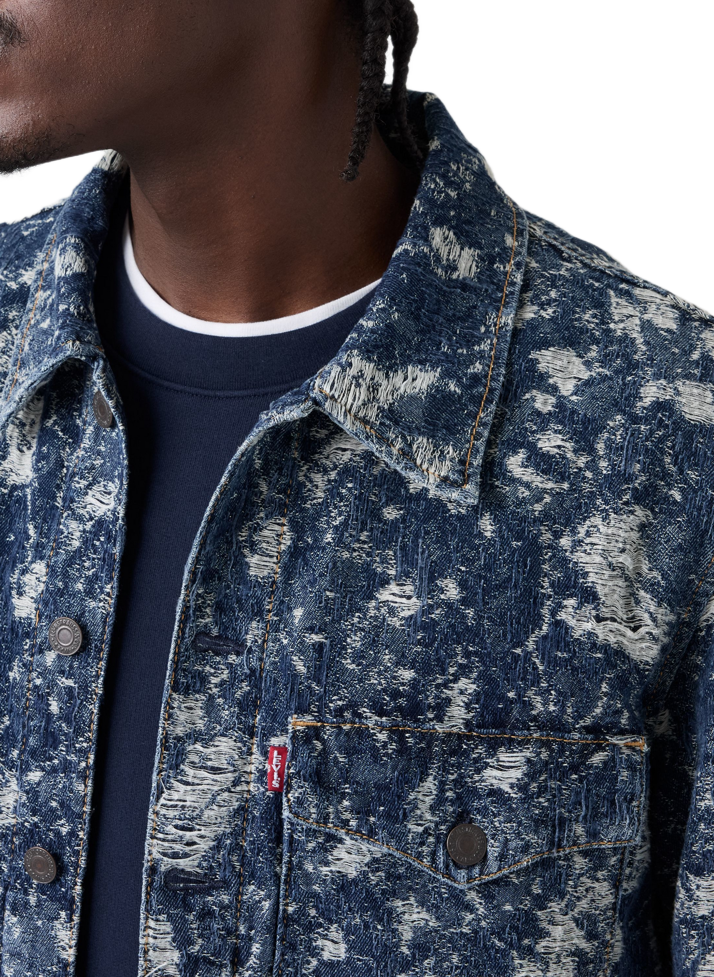 Jacke mit klassischem Baumwoll-Denim-Kragen LEVI'S Blau