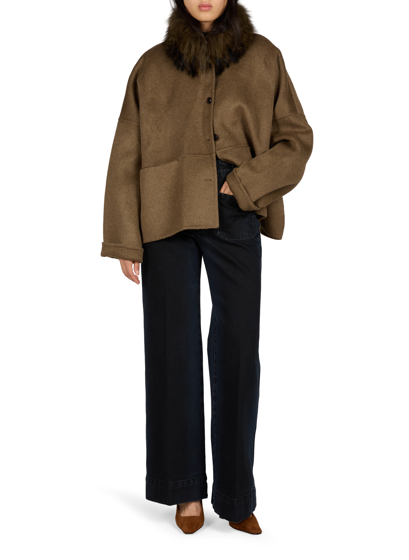 Cléo short coat in a wool blend VIKTORIA CHAN Khaki