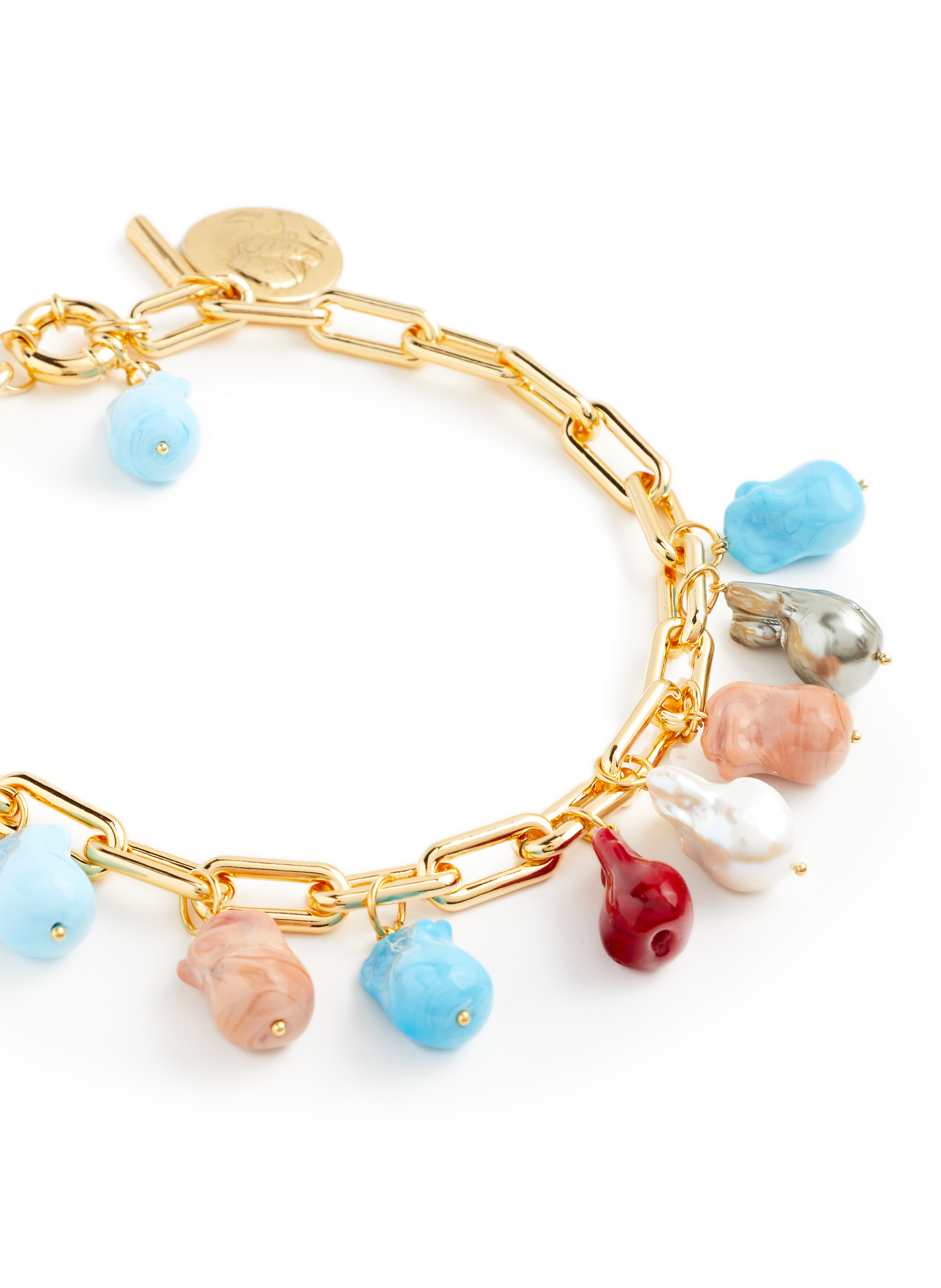 Collier en plaqué or à charms