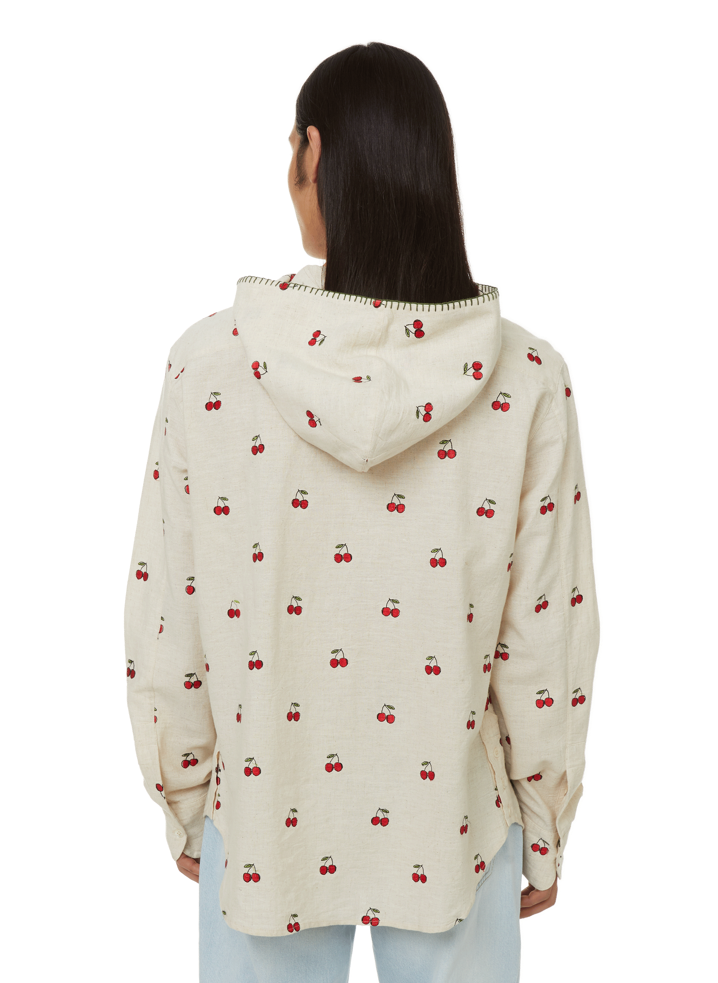 Hoodie à broderies en coton BAZISZT Beige