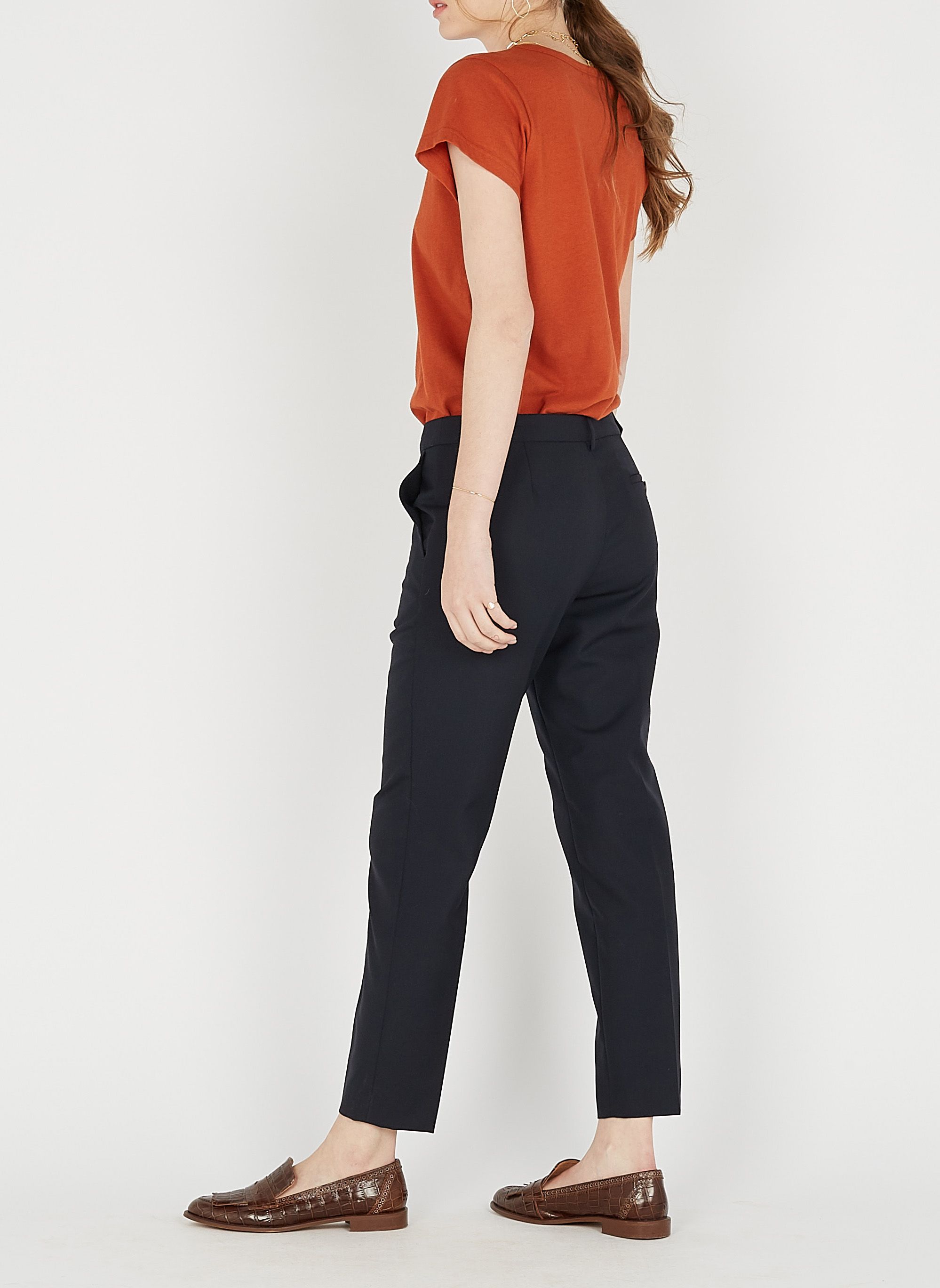 Pantalon droit taille haute taupe femme | Bréal