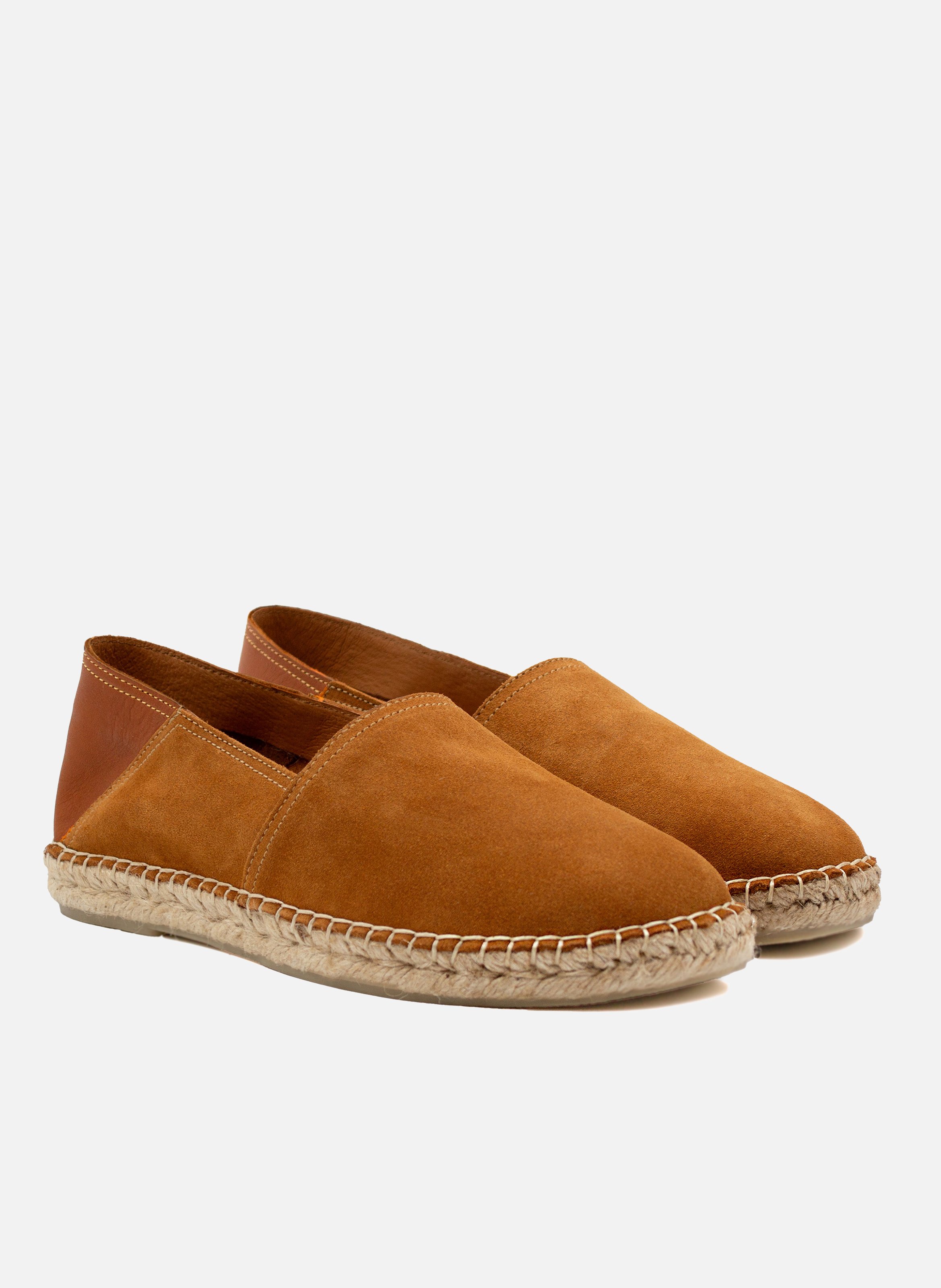 Espadrilles homme cuir daim JULES & JENN Marron