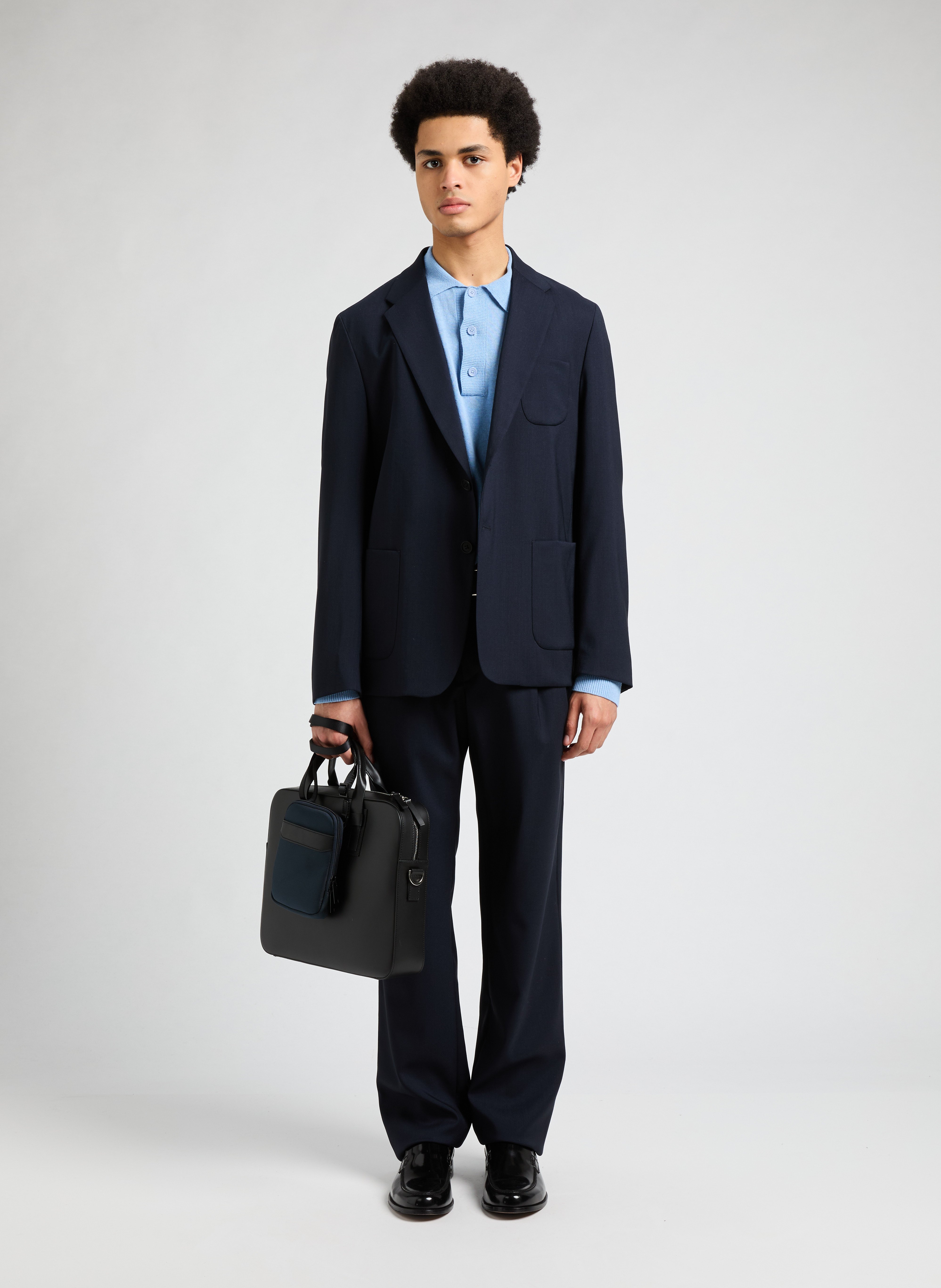 Cropped wool trousers SAISON 1865 Blue