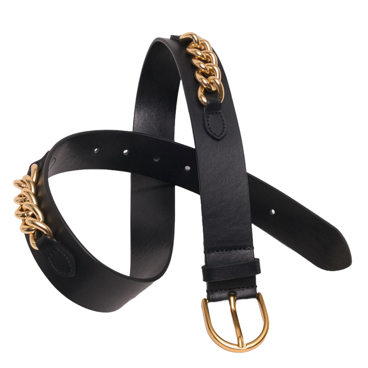 Ceinture en cuir MAJE Noir