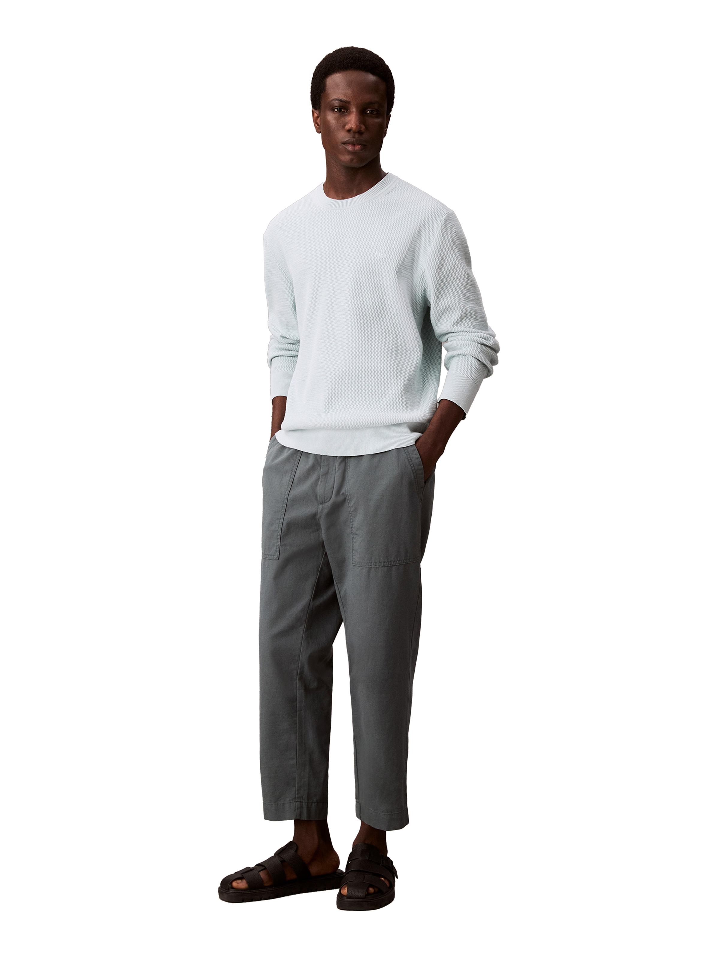 Textured cotton sweater CALVIN KLEIN Blue