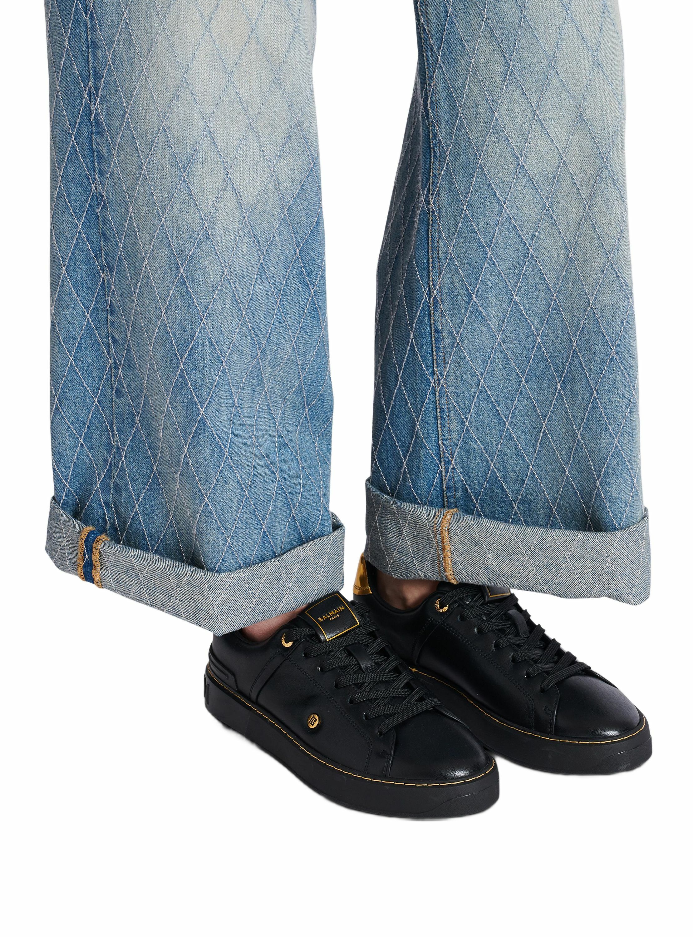 Baskets b-court en cuir de veau BALMAIN Noir