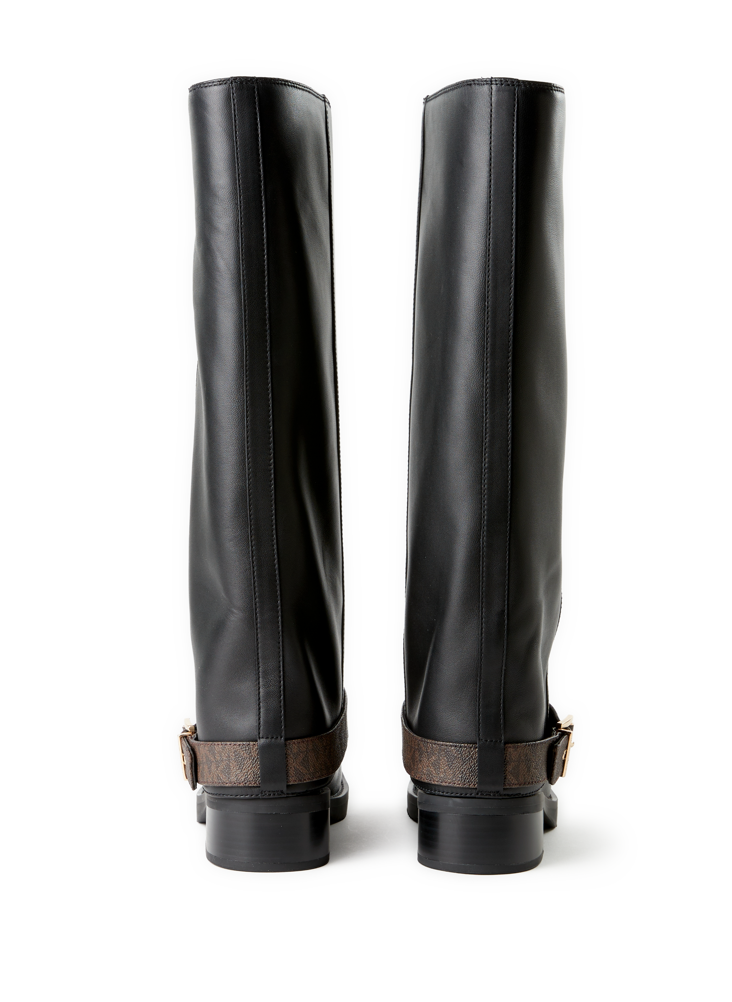 Colby Signature Logo Leather Boots MICHAEL KORS Black