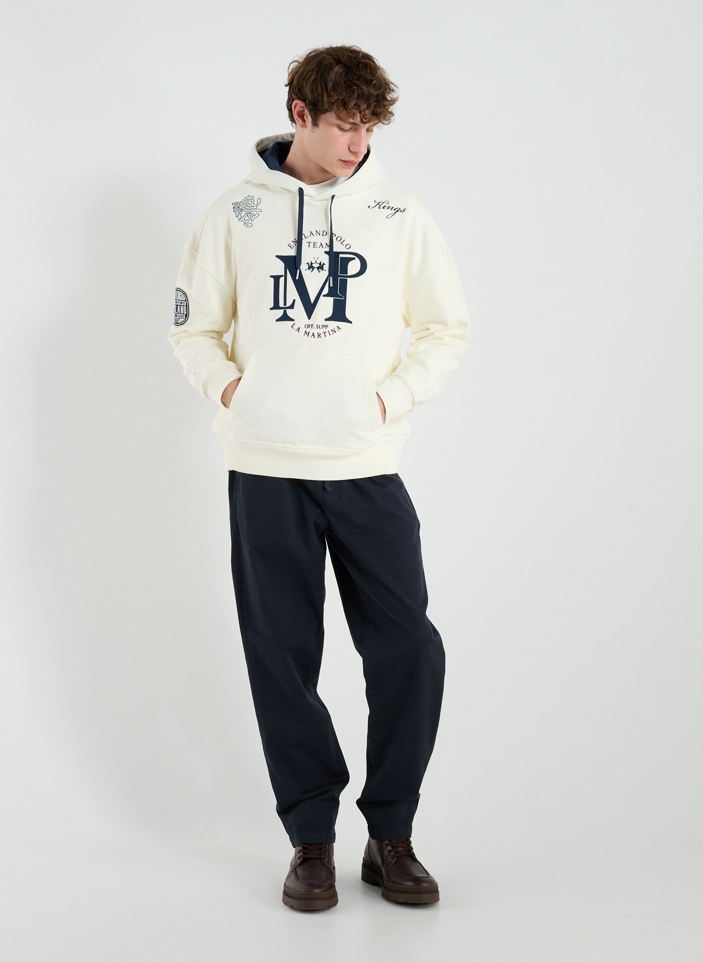 Sweat à capuche en coton LA MARTINA Blanc