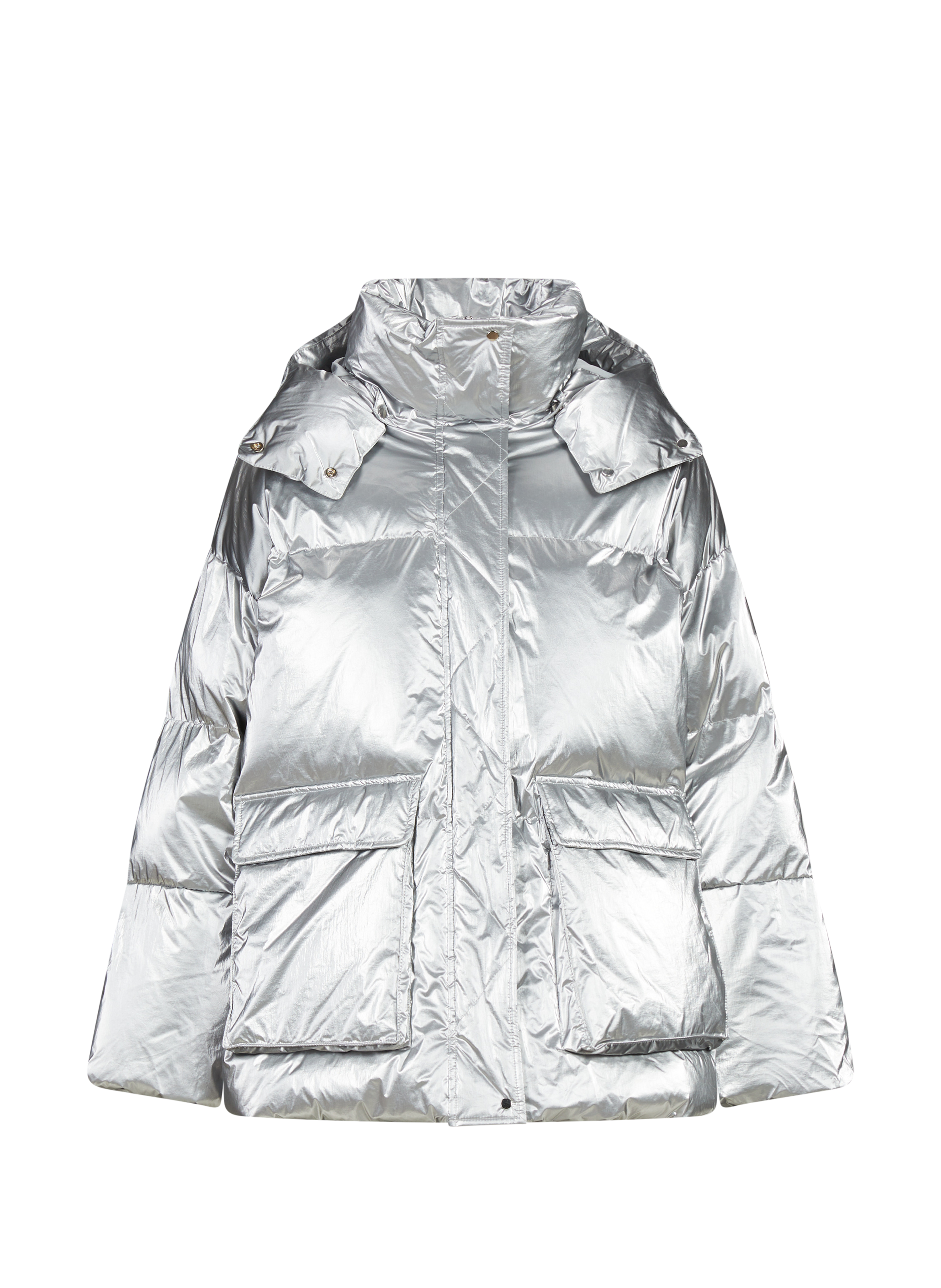 Quilted jacket with removable hood Silver by OOF WEAR OOF WEAR Quilted jacket with removable hood Silver