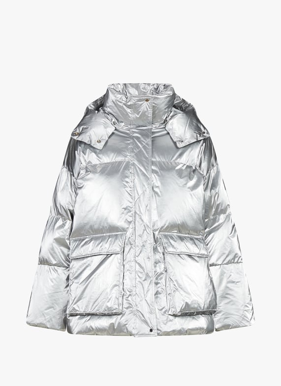 Quilted jacket with removable hood | Silver by OOF WEAR Quilted jacket with removable hood Silver