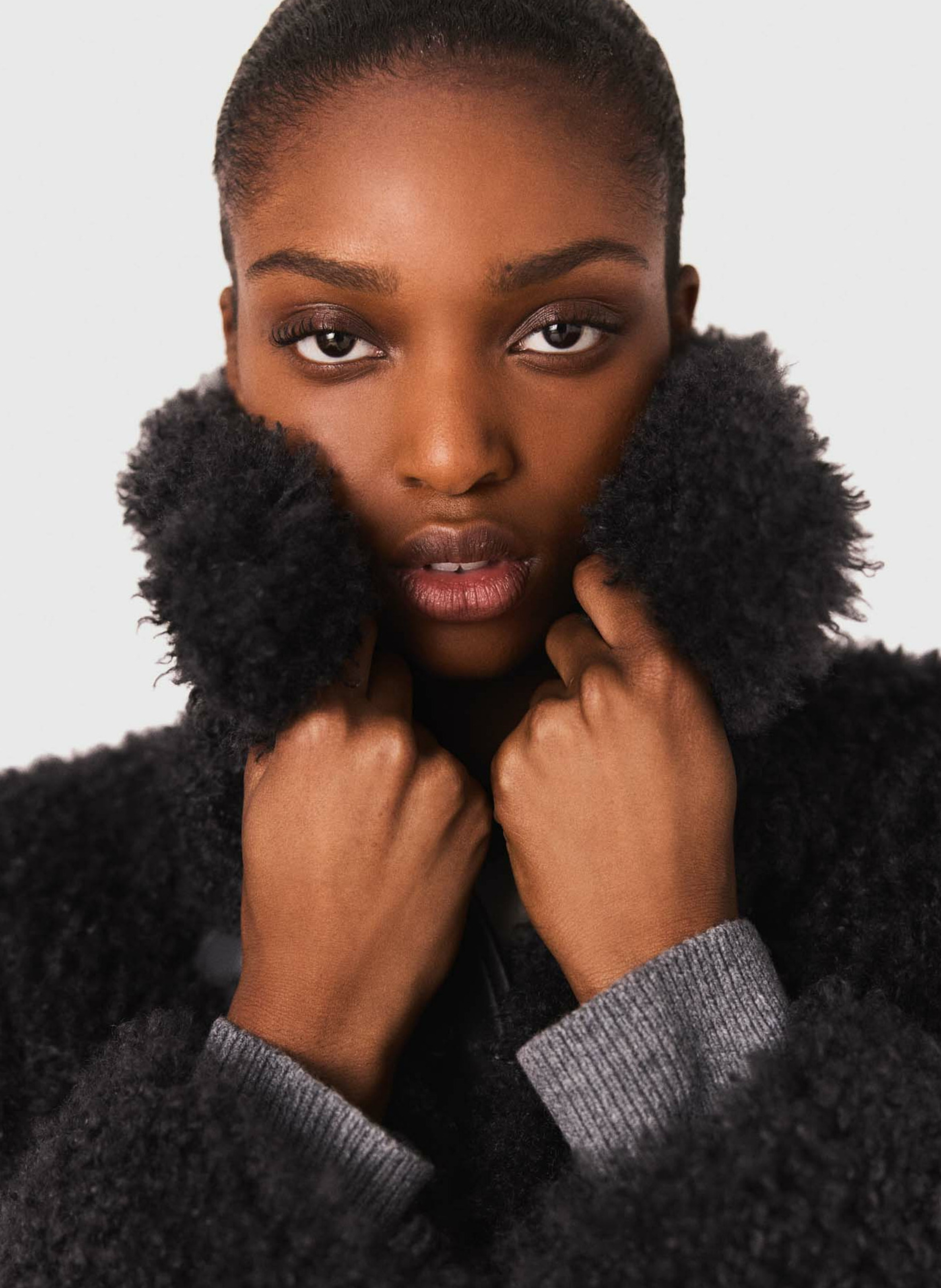 Manteau court droit col classique MAJE Gris