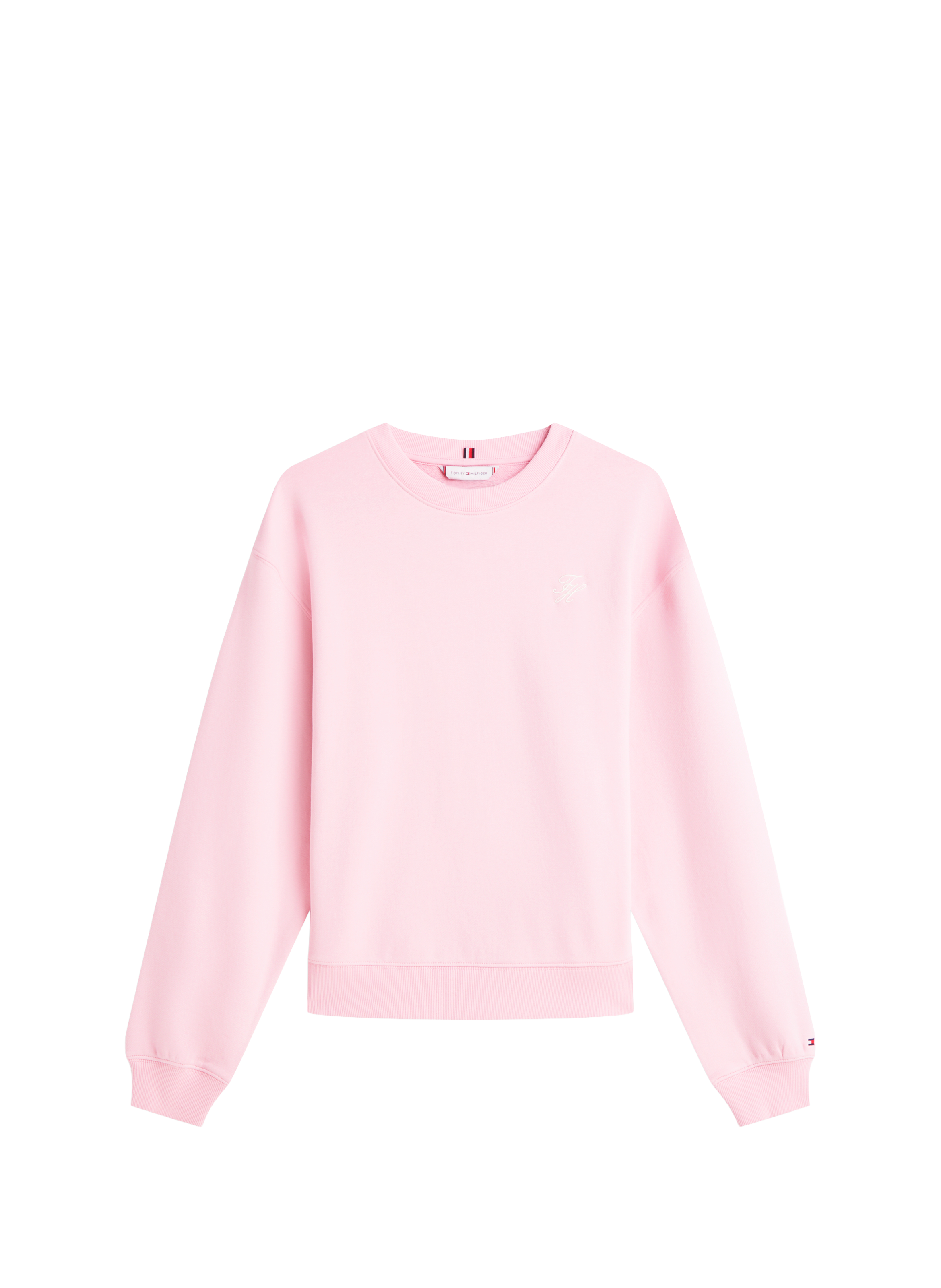 Sweat droit à col rond en coton mélangé TOMMY HILFIGER Rose