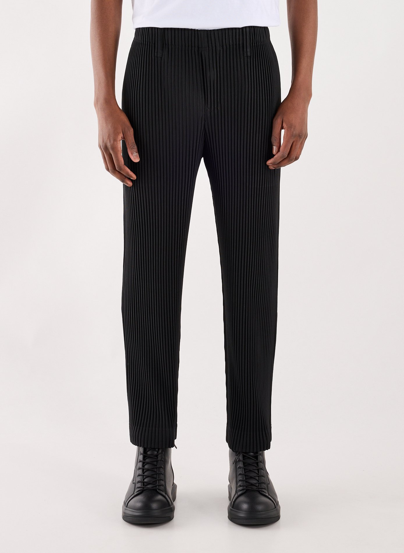 Pleated straight pants HOMME PLISSE ISSEY MIYAKE Black