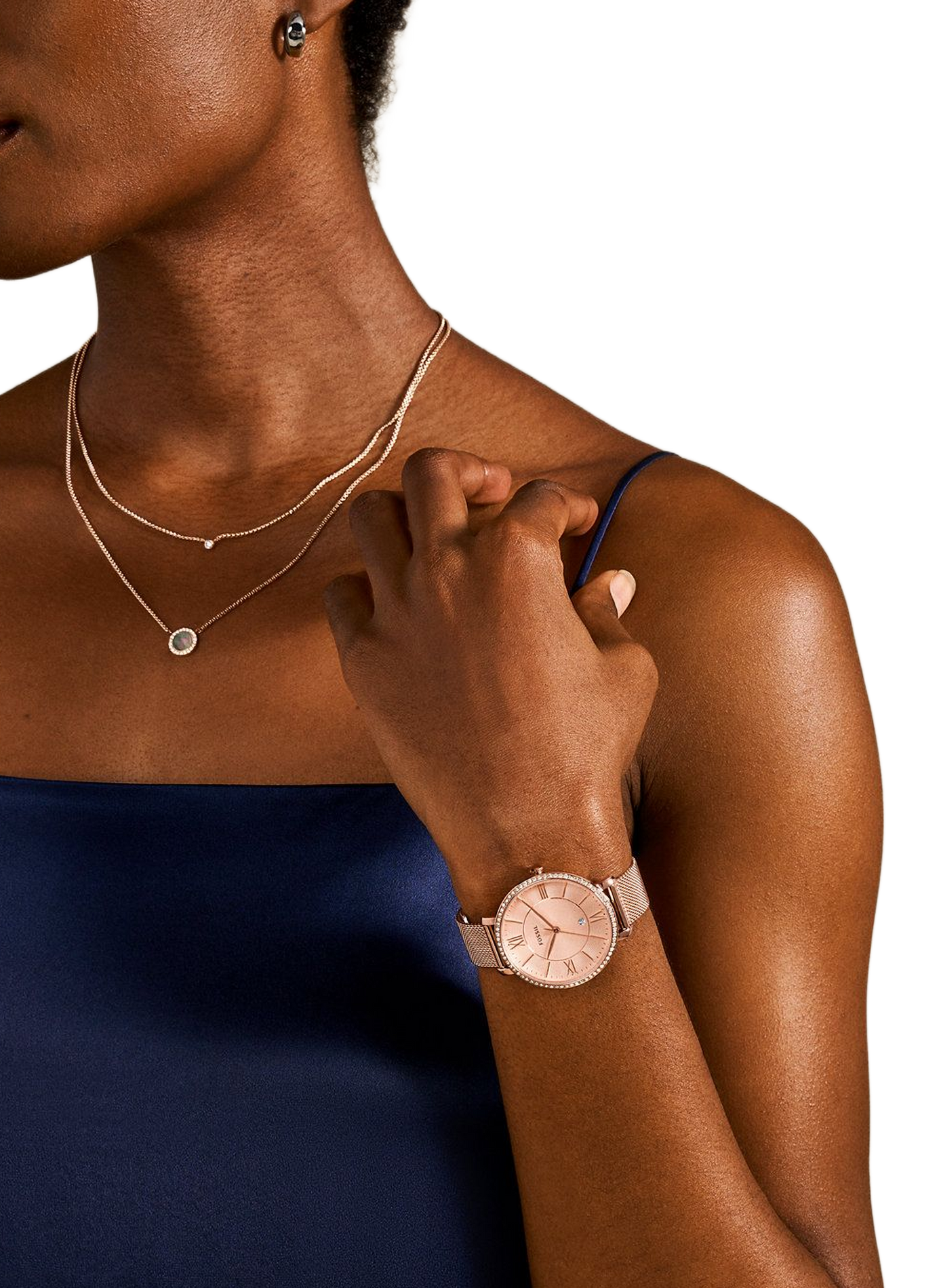 Montre quartz en acier FOSSIL Rose