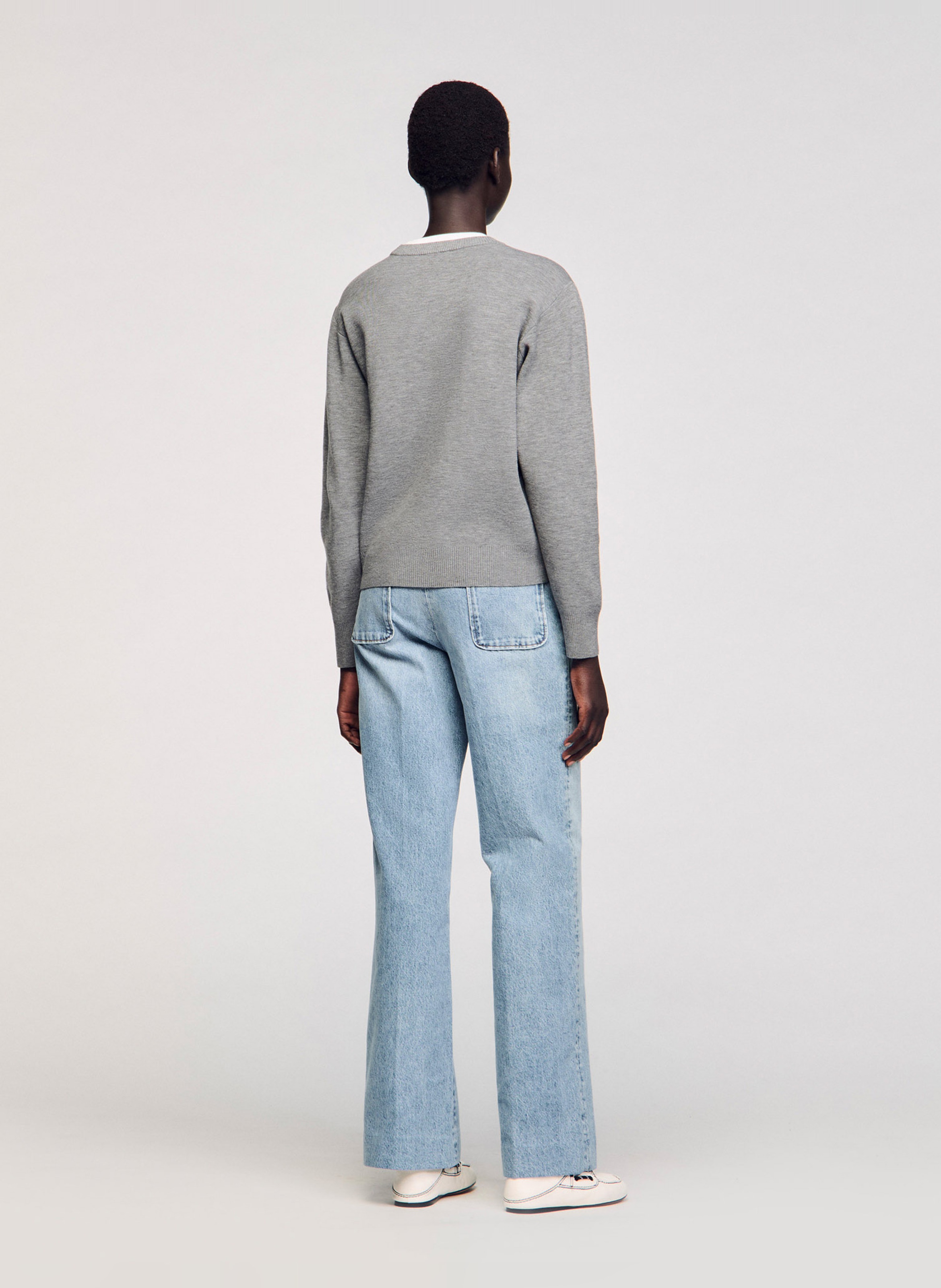 Sweat col rond SANDRO Gris