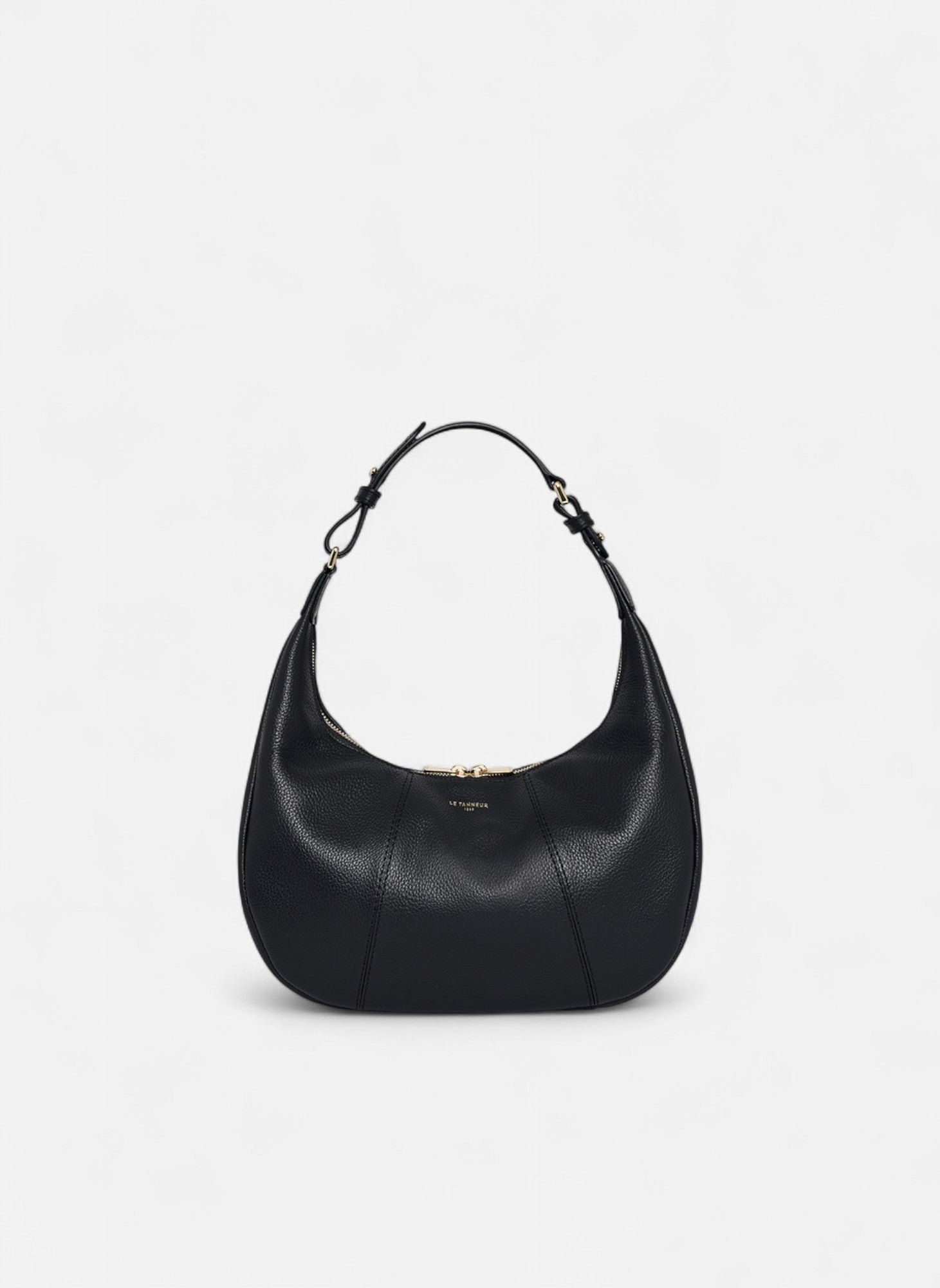 Petit sac hobo juliette en cuir grainé LE TANNEUR Noir
