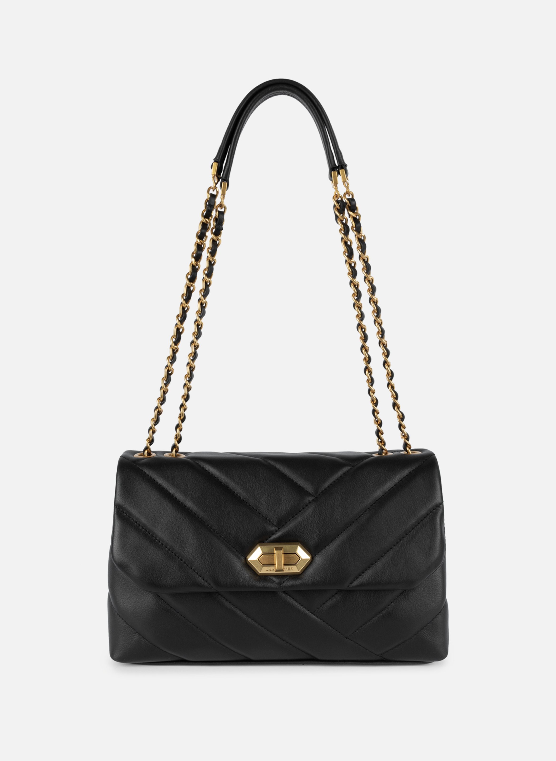 LANCASTER M shoulder bag - Soft Matelassé Black