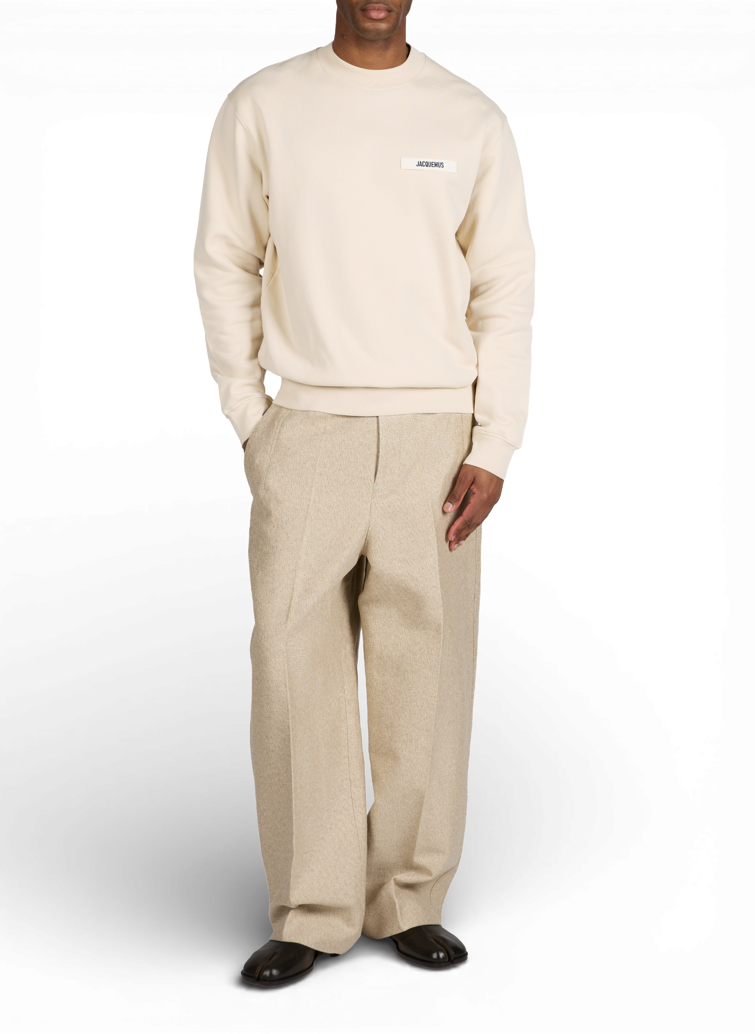 Sweatshirt droit Gros Grain en coton JACQUEMUS Beige