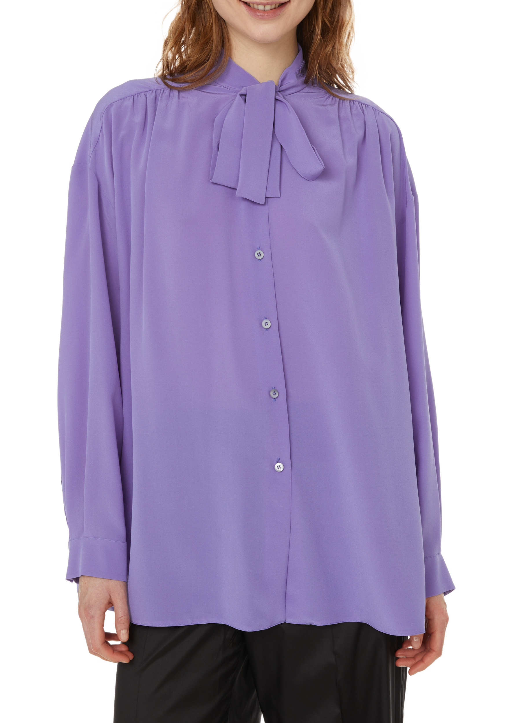 Chemisier en crêpe de Chine PRADA Violet
