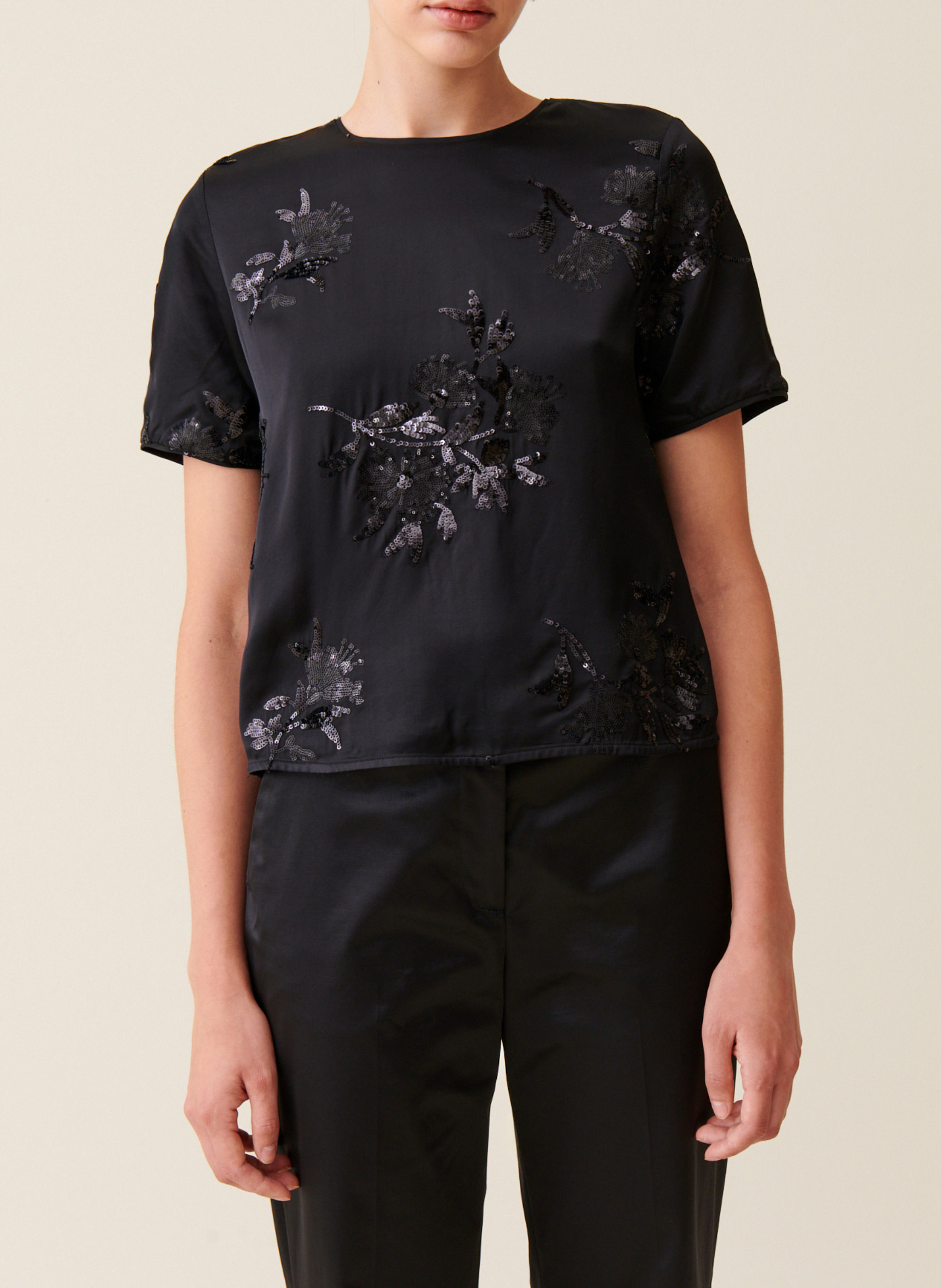 Top droit col rond CLAUDIE PIERLOT Noir