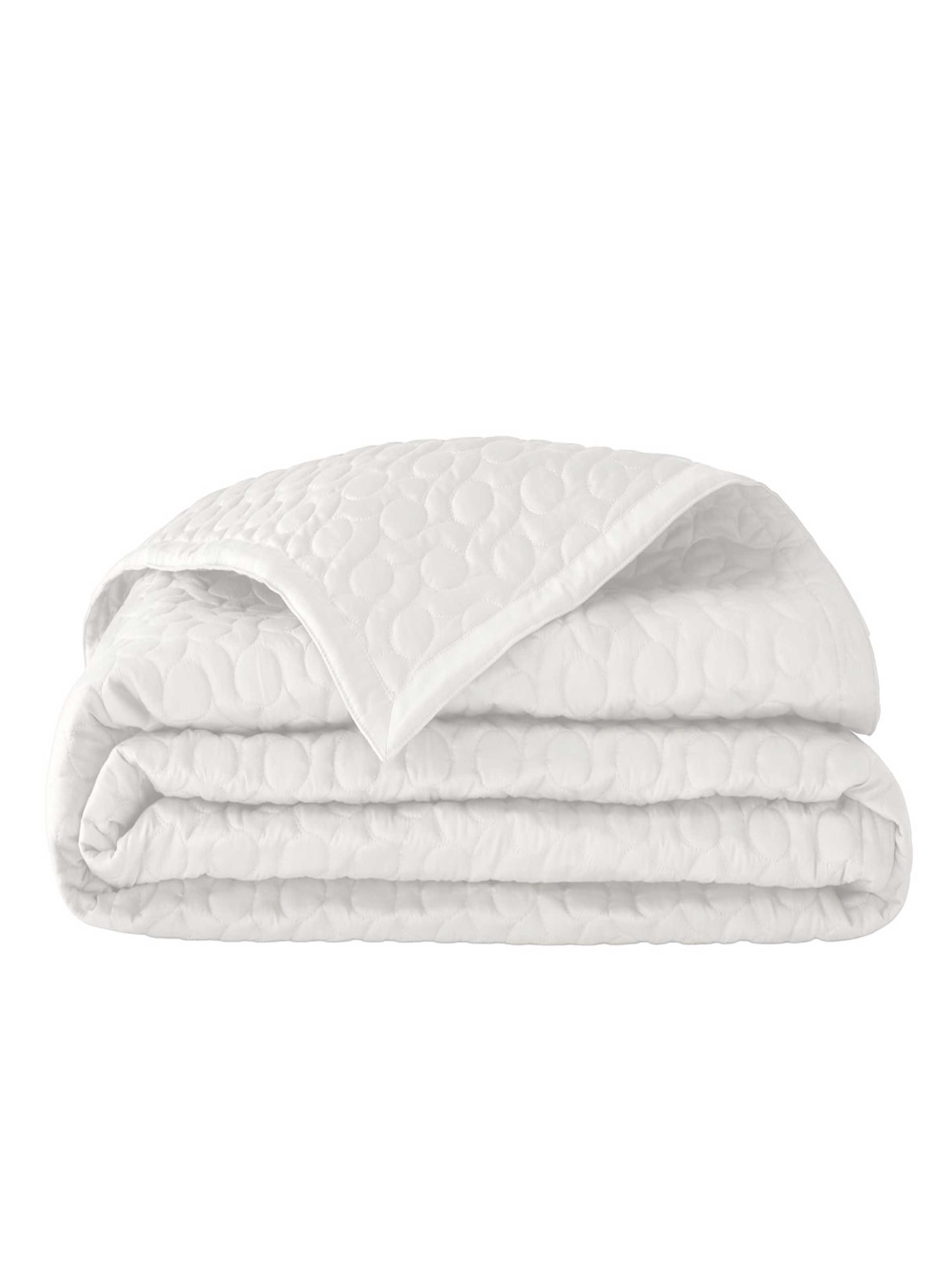 Couvre-lit matelassé uni en satin de coton bio, poesie ALEXANDRE TURPAULT Blanc