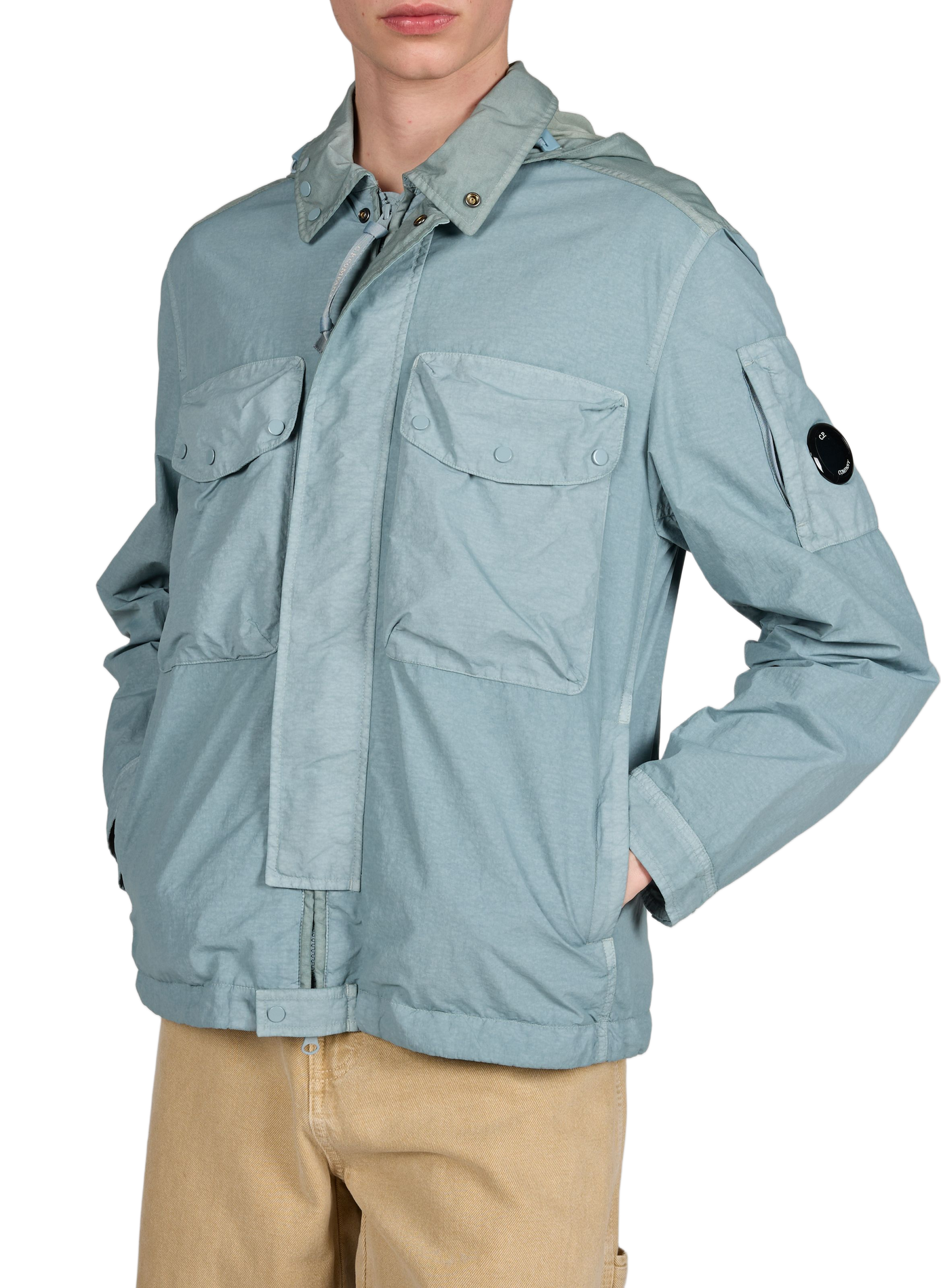 Hooded overshirt with integrated glasses CP COMPANY Blue
