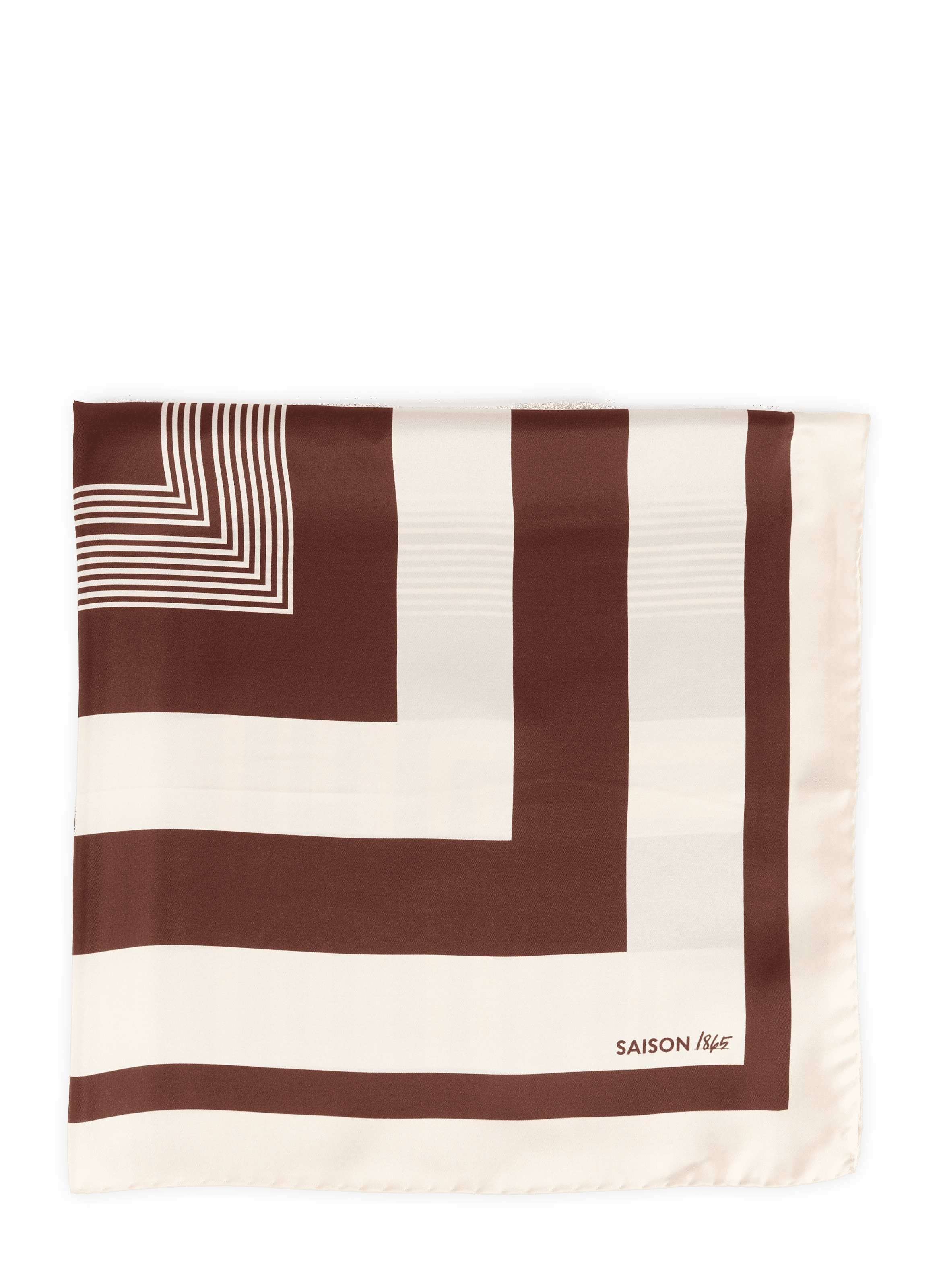 Carré de soie imprimé SAISON 1865 Marron