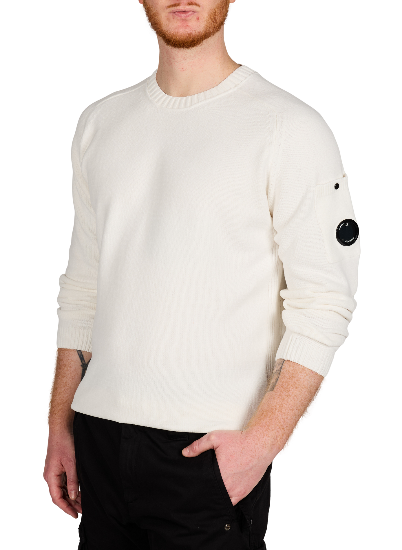 Round neck cotton sweatshirt CP COMPANY White