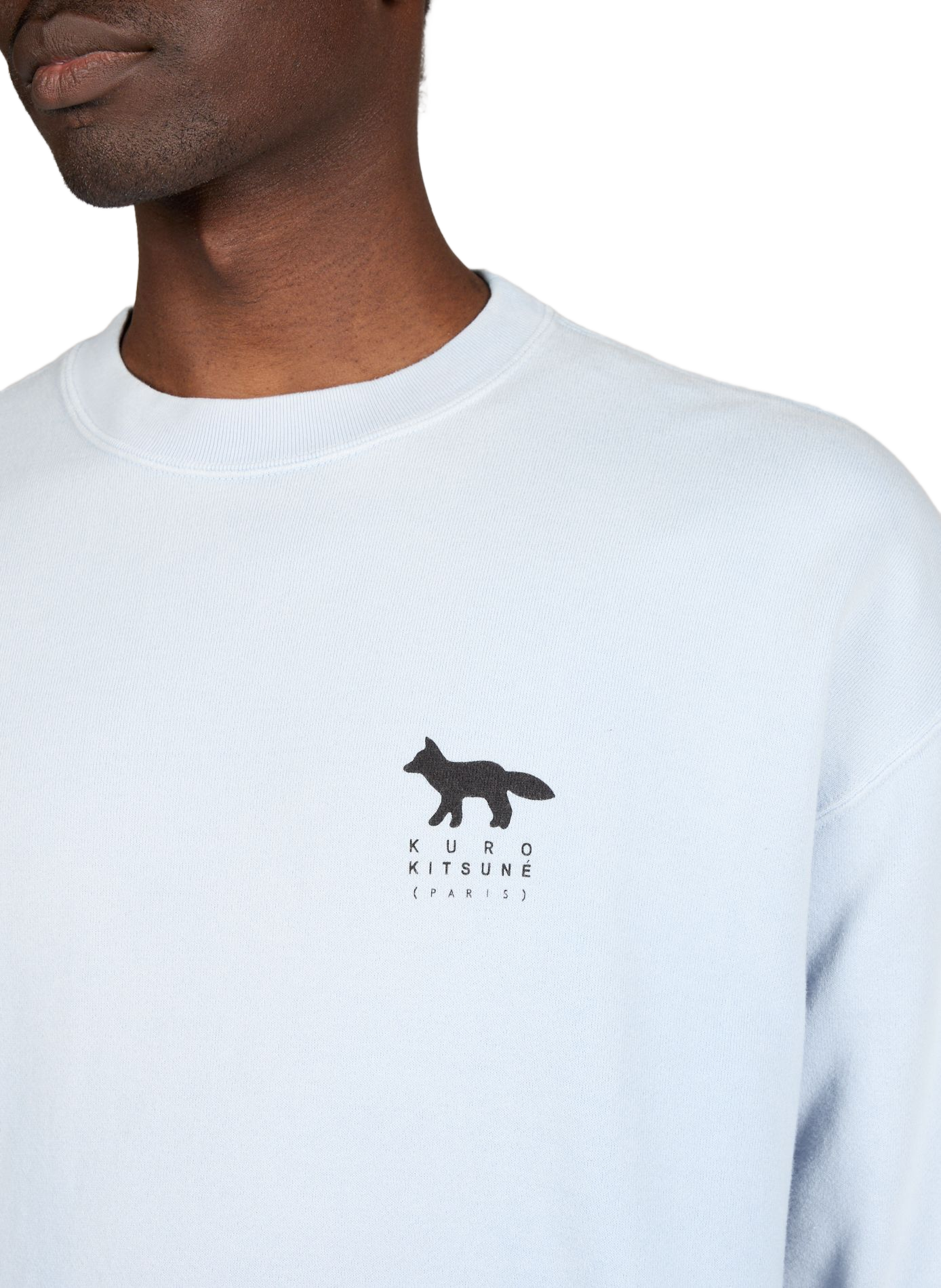 Round neck cotton logo sweatshirt MAISON KITSUNÉ Blue