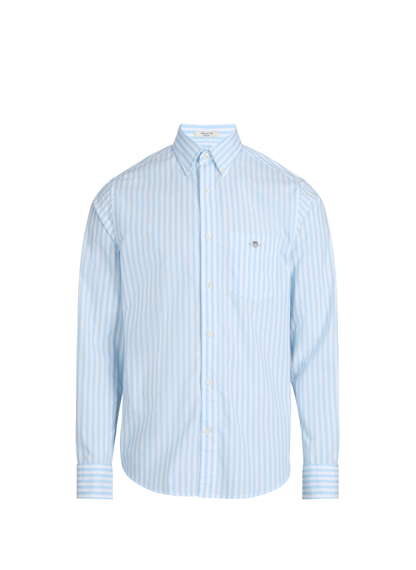 Classic cotton poplin shirt with stripes  Sky blue