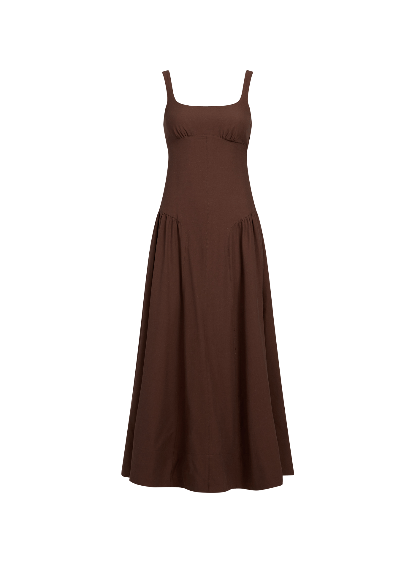 Robe longue unie sans manches TOPSHOP Marron
