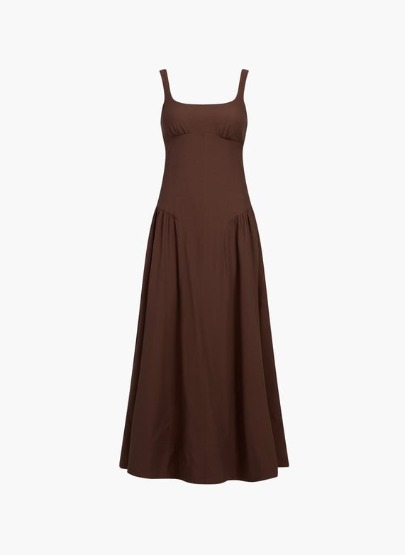 Sleeveless solid long dress Brown Topshop - Women | Printemps.com Sleeveless solid long dress Brown Topshop - Women | Printemps.com